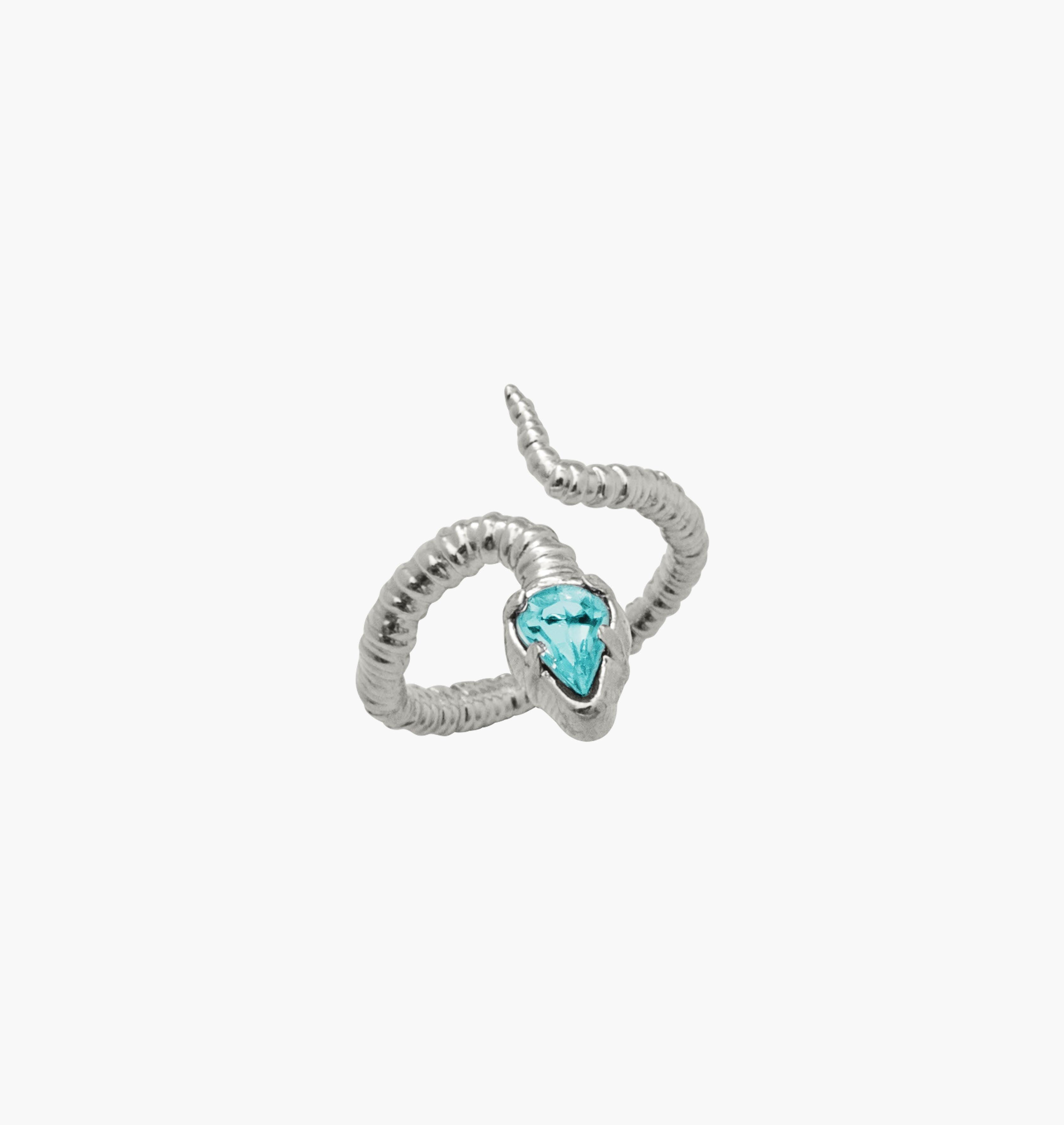 Ring SNAKY Palladium Pacific Crystal - Moutton colleT Jewellery