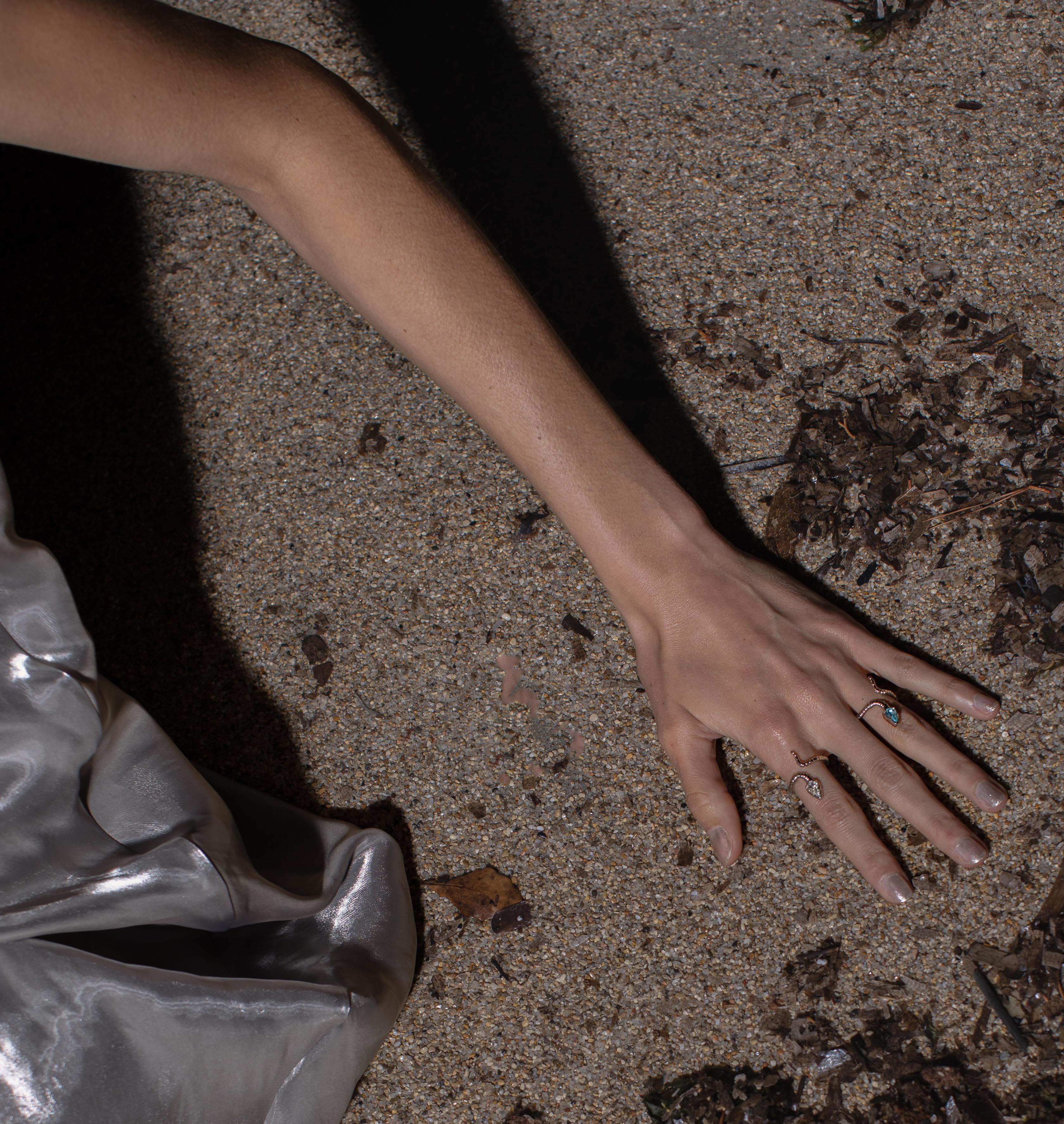 Ring SNAKY Palladium Pacific Crystal - Moutton colleT Jewellery