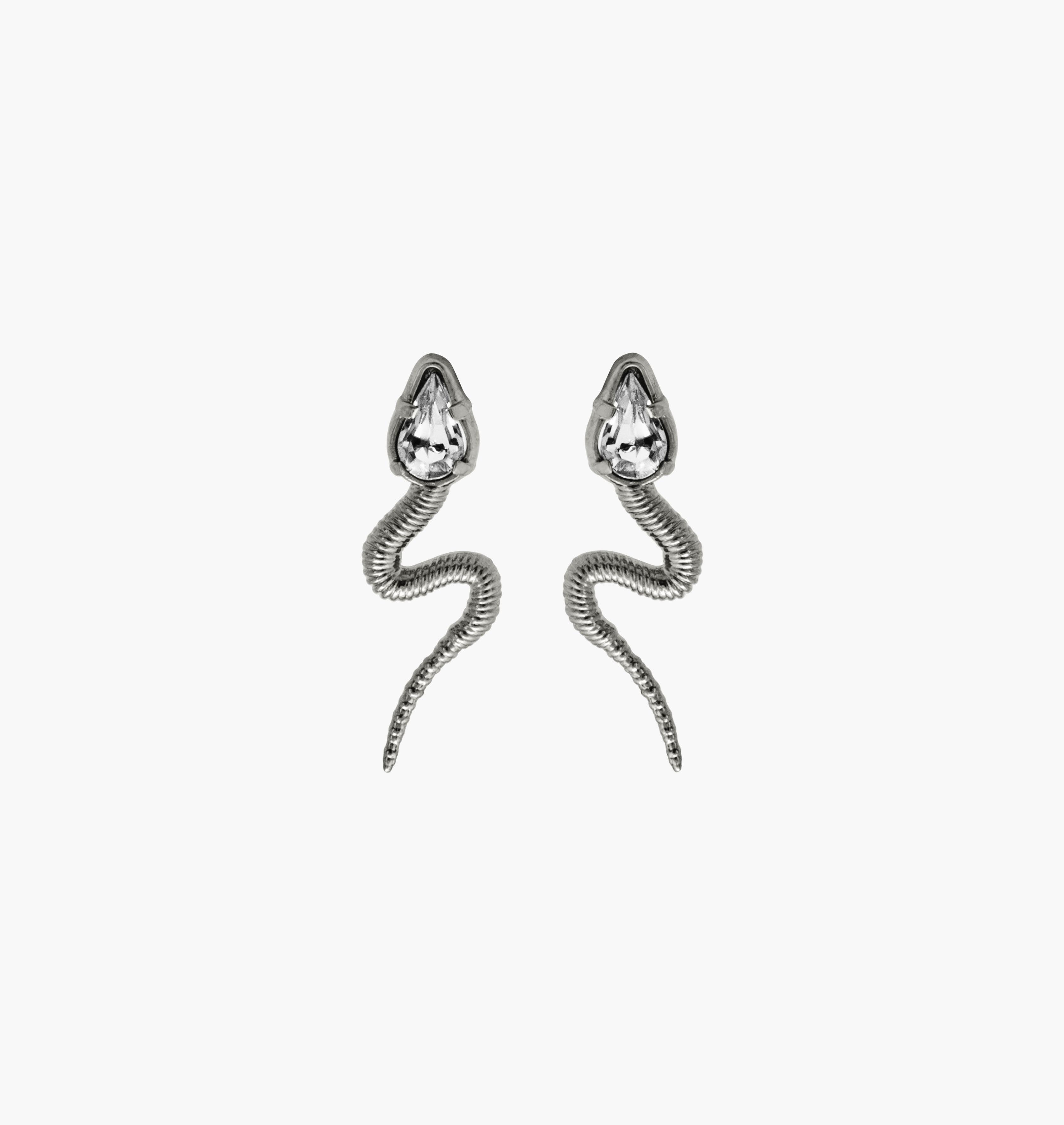 Earrings SNAKY Palladium Crystal - Moutton colleT Jewellery