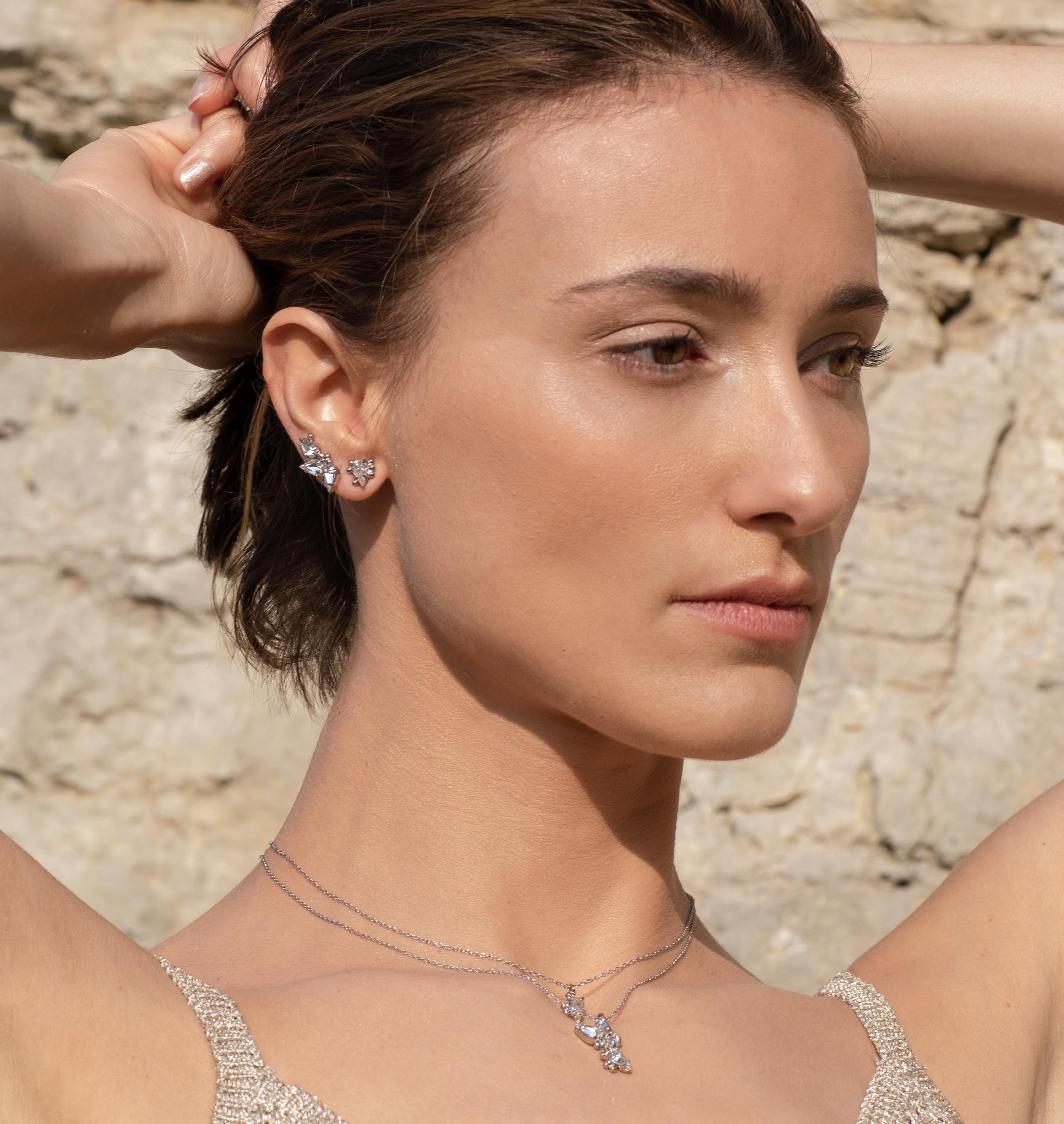 Earrings HAILEY Gold Lime Crystal - Moutton colleT Jewellery