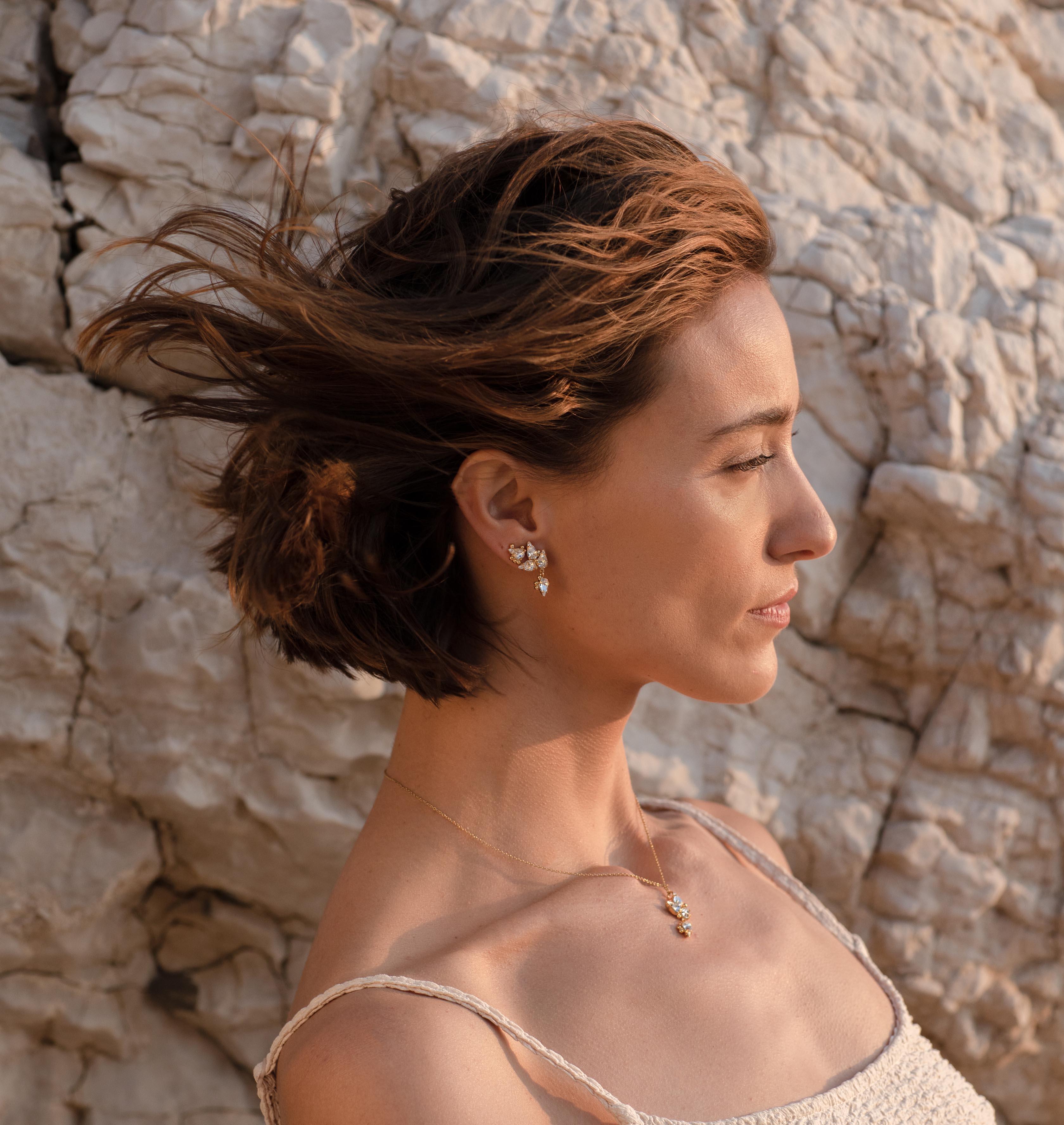 Earrings HAILEY Palladium Crystal - Moutton colleT Jewellery