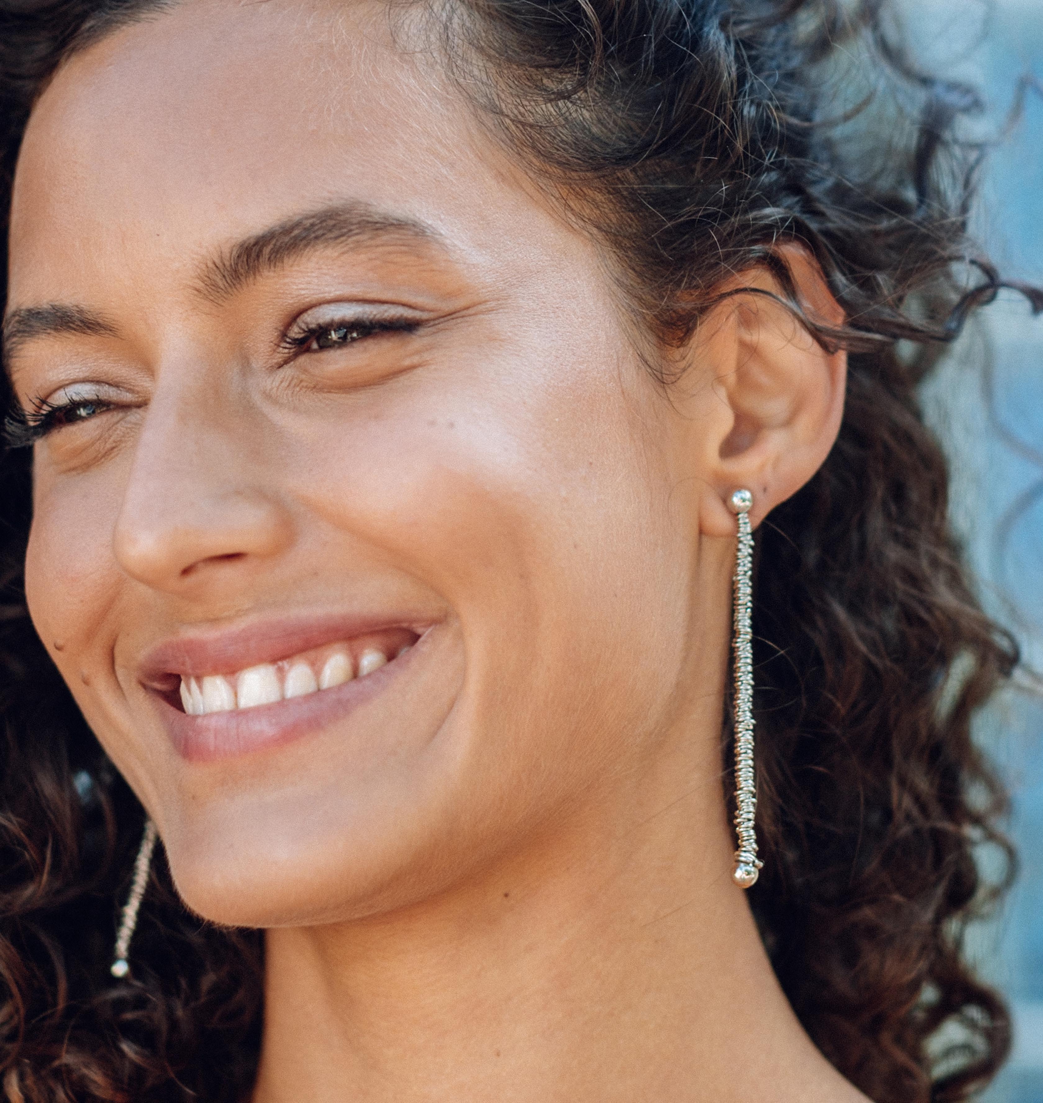 Earrings LILLY Long Palladium