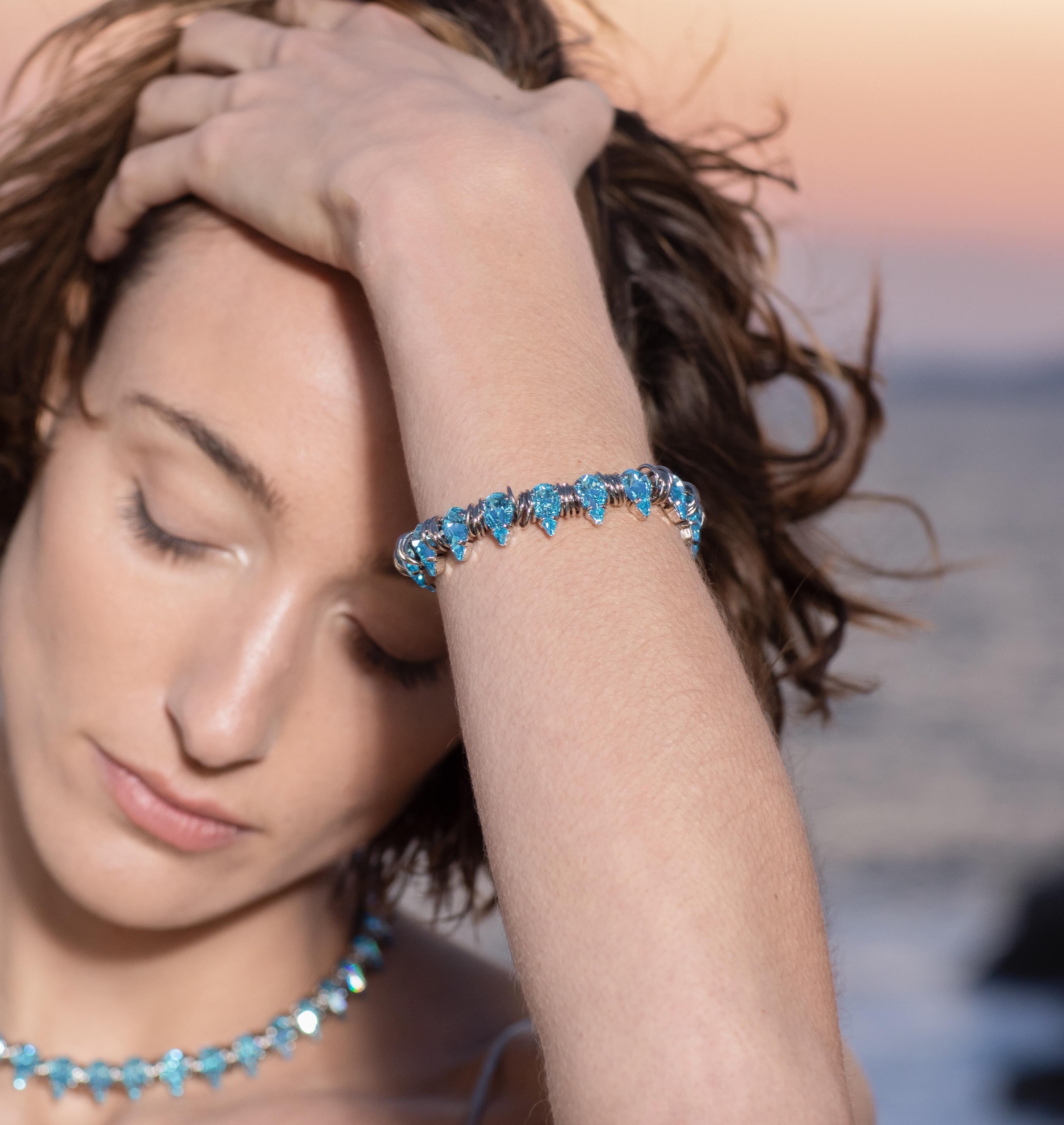 Bracelet HAILEY Palladium Pacific Crystal - Moutton colleT Jewellery