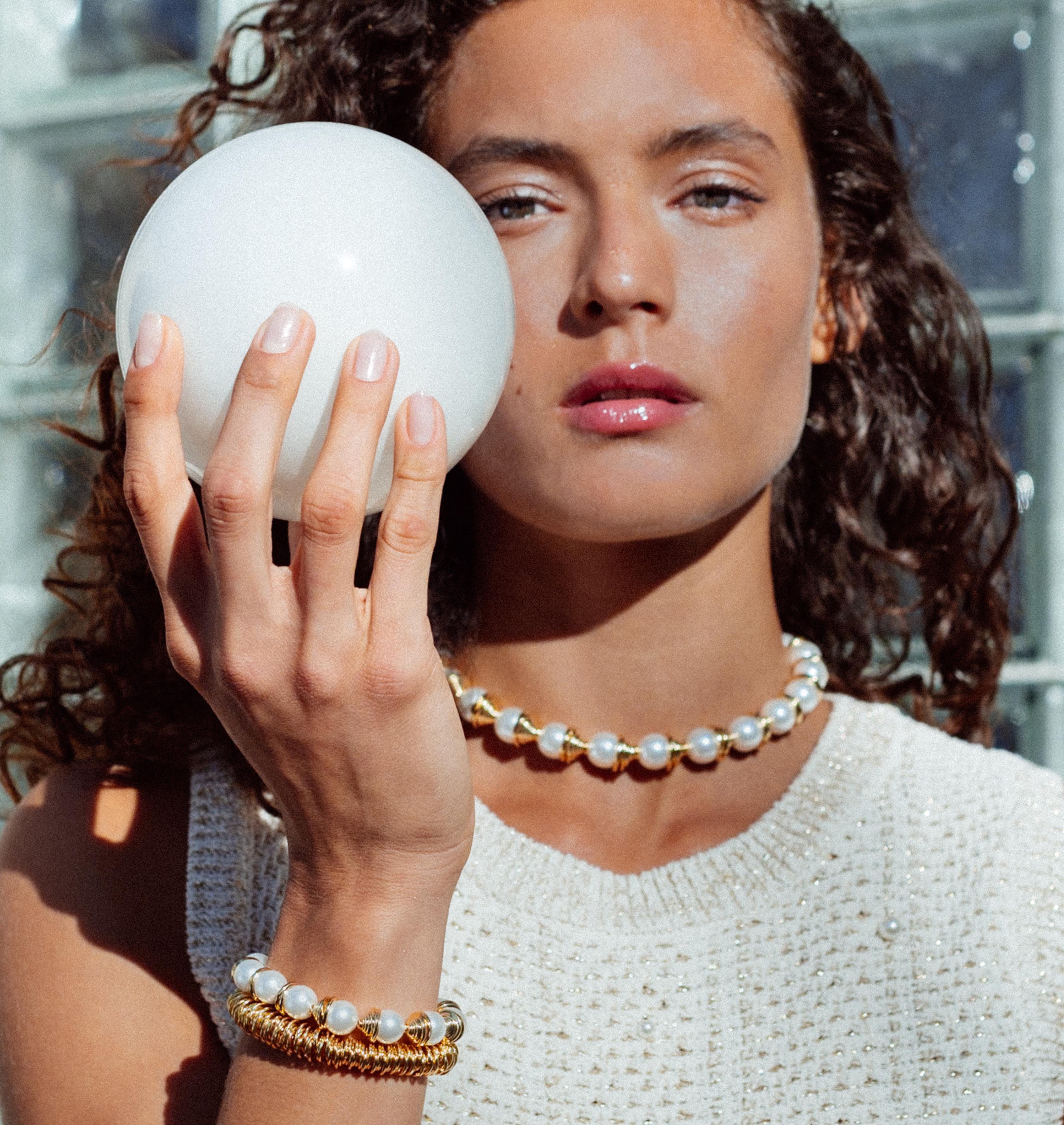 Bracelet LILLY Big Pearl Palladium