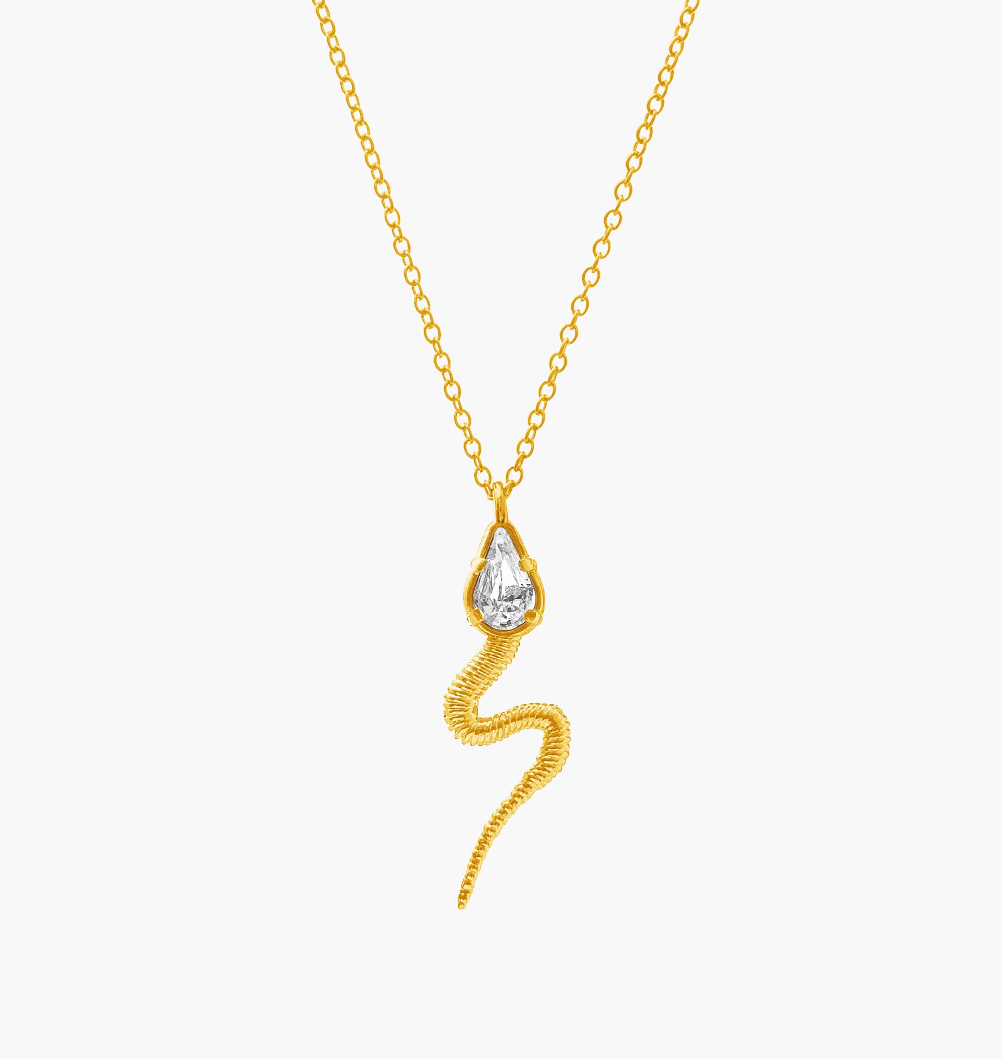 Necklace SNAKY Gold Crystal - Moutton colleT Jewellery