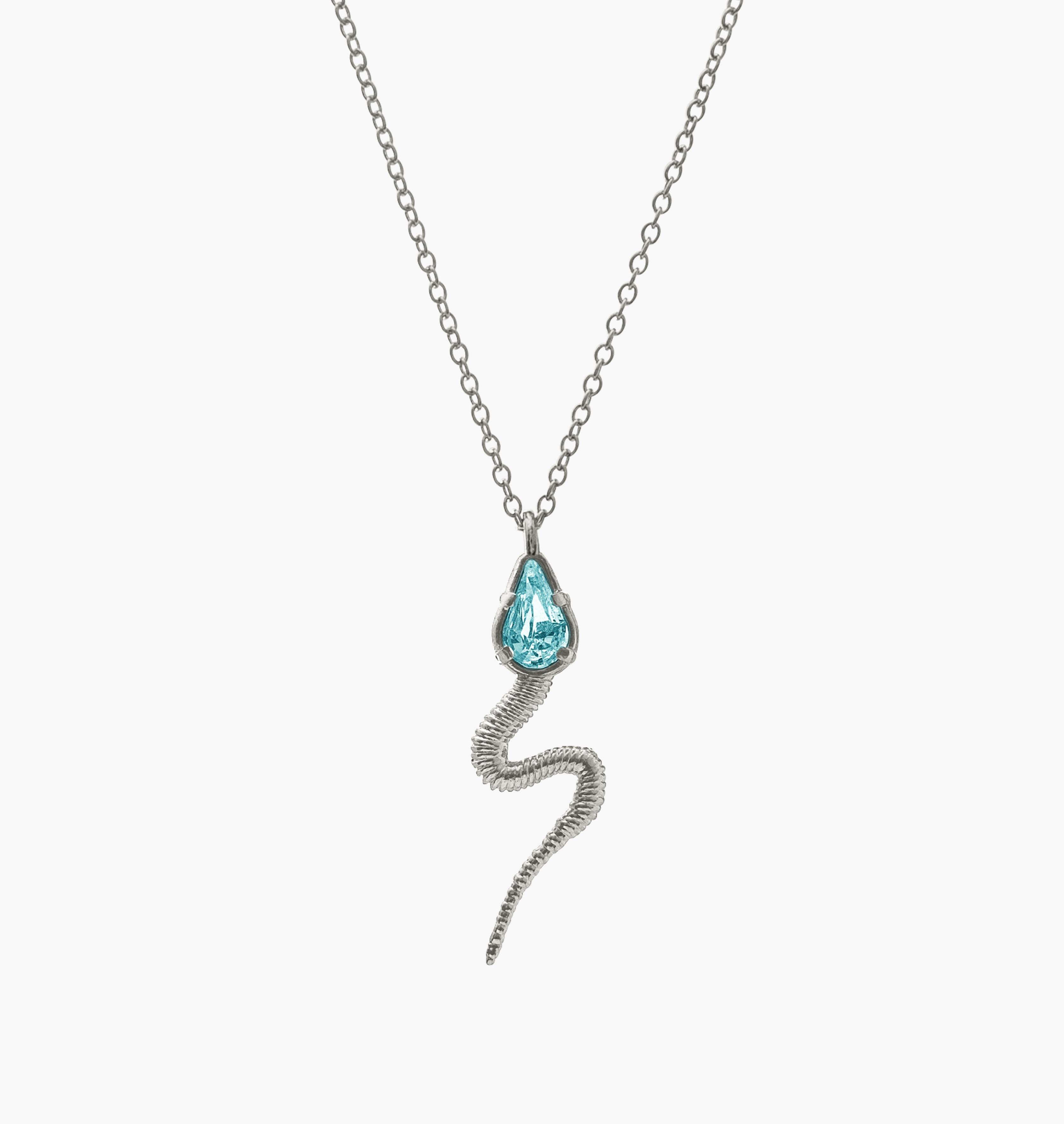 Necklace SNAKY Palladium Pacific Crystal - Moutton colleT Jewellery