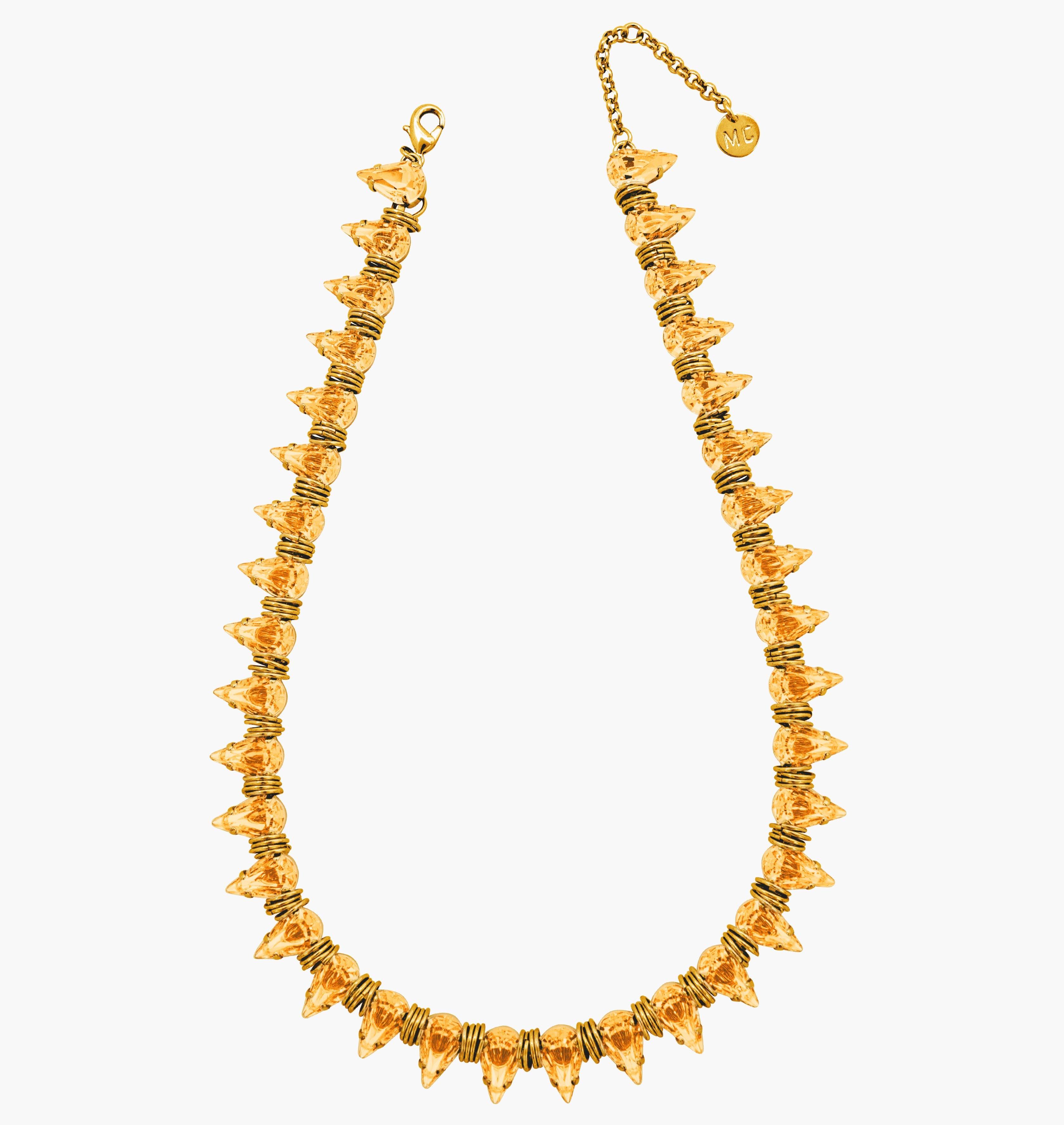 Necklace HAILEY Gold Peach Crystal - Moutton colleT Jewellery