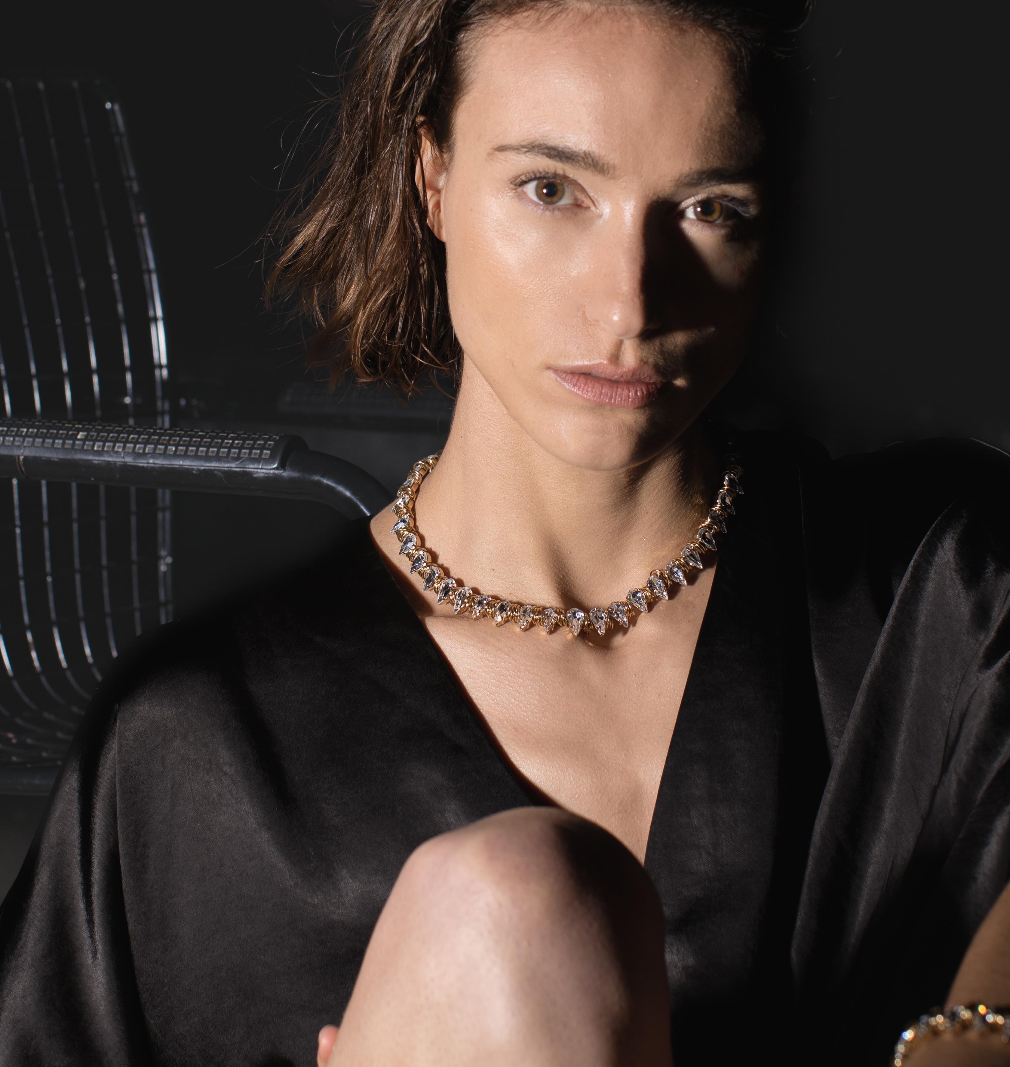 Necklace HAILEY Gold Crystal - Moutton colleT Jewellery