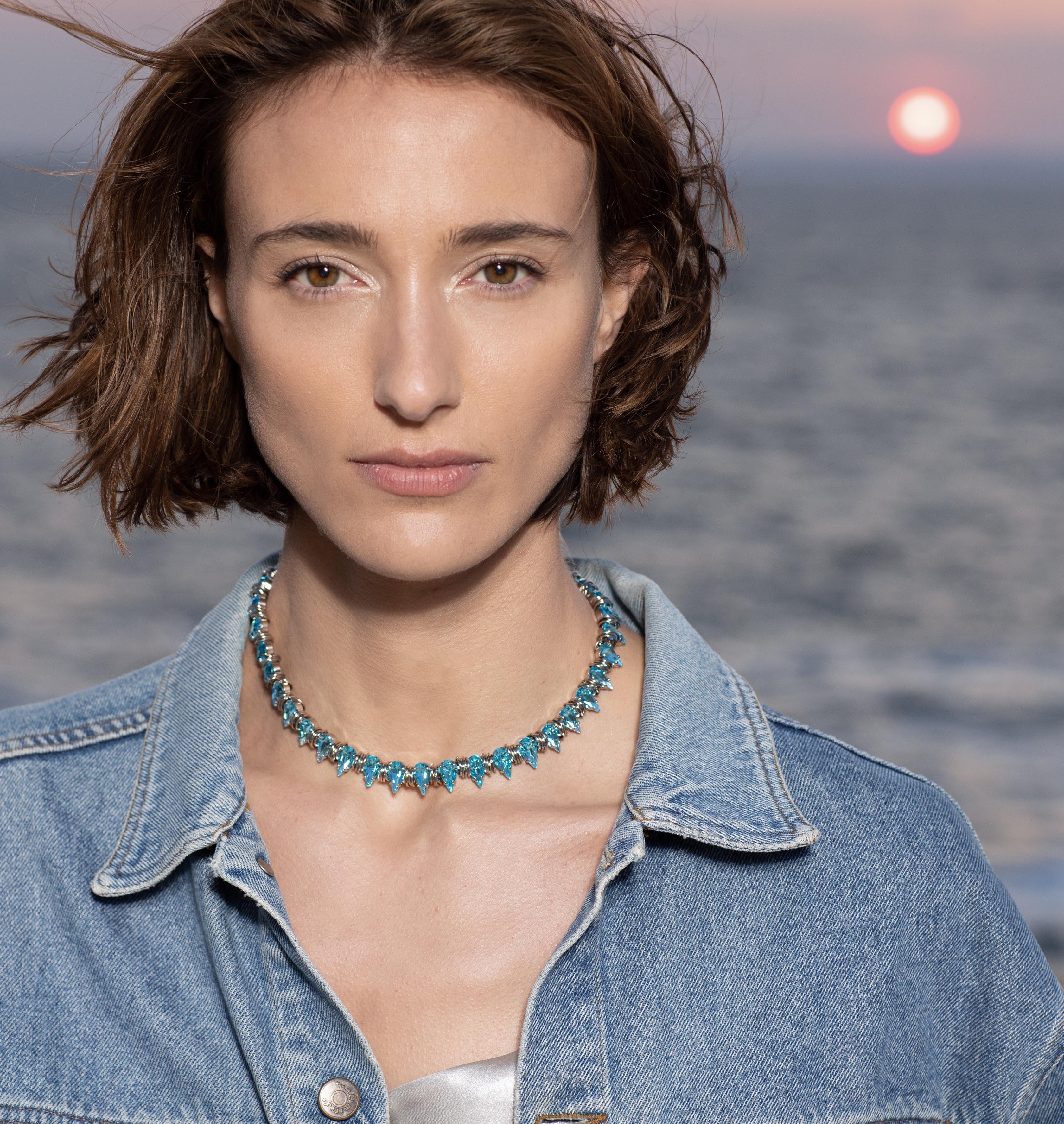Necklace HAILEY Palladium Pacific Crystal - Moutton colleT Jewellery