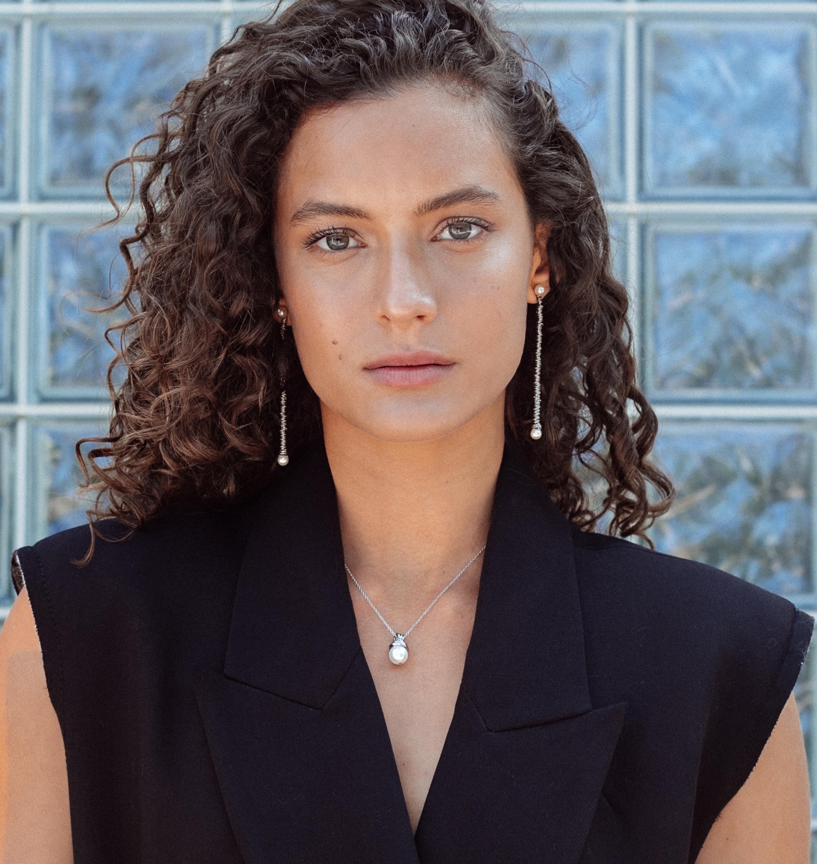 Necklace LILLY Small Pearl Pendent Palladium