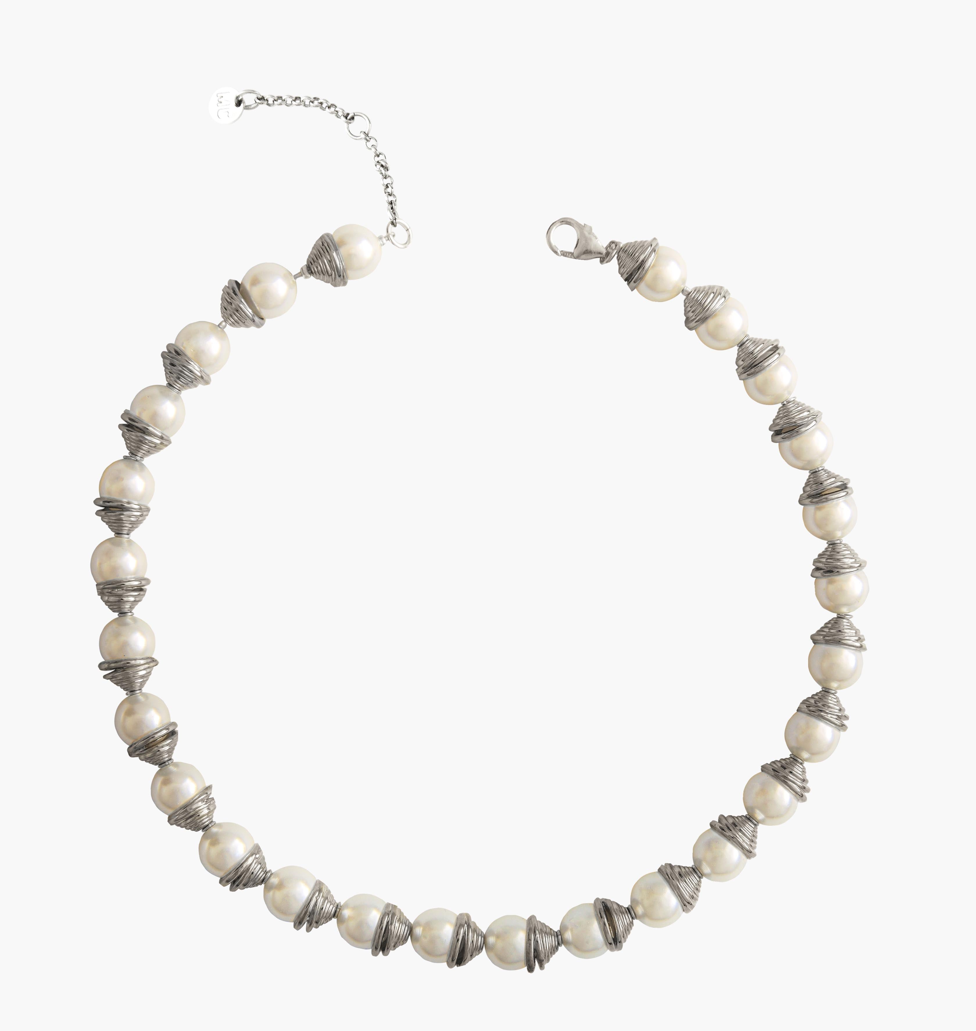 Necklace LILLY Small Pearl Palladium
