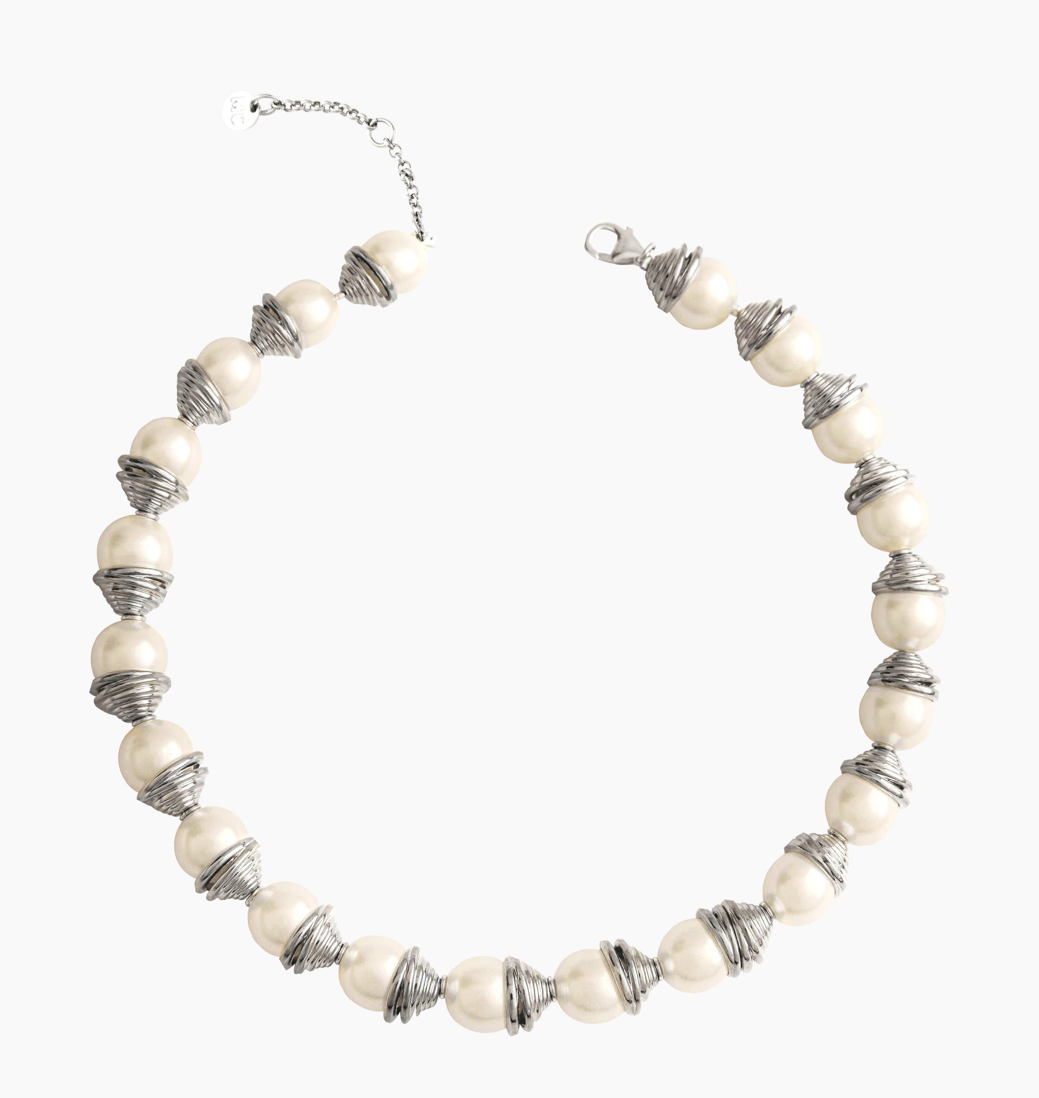 Necklace LILLY Big Pearl Palladium