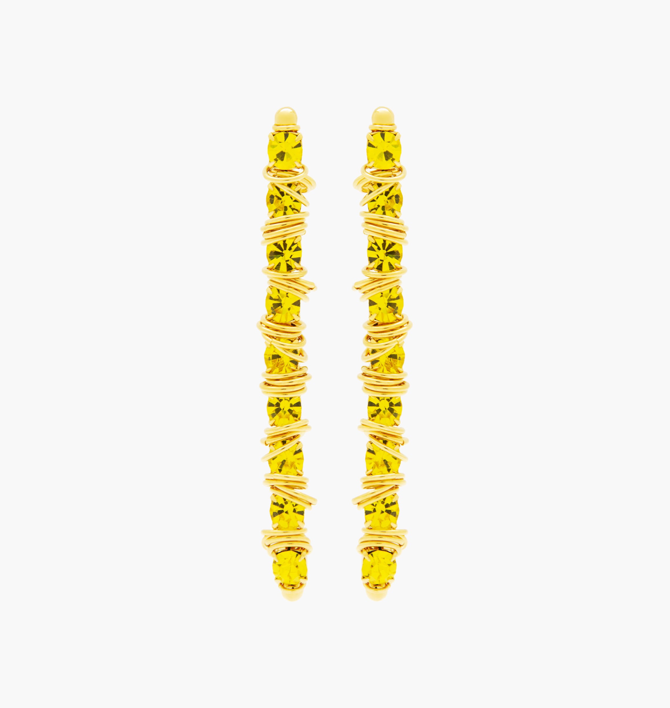 Earrings ALLSTARS Citrine - shop.mouttoncollet.com, moutton collet, bijoux createurs, bijoux fait main, bijoux fantaisie, bijoux en cristal strass, bijoux cristal swarovski, bijoux luxe, bijoux de stars, bijoux vip, bijoux originaux, bijou original, idee cadeau femme, cadeau de noel, boucles d'oreille strass, boucles d'oreille rock, cadeau chic et elegant, bijou moderne, bijou contemporain, fashion week, Boucles d'oreille en cristal strass jaune citrine