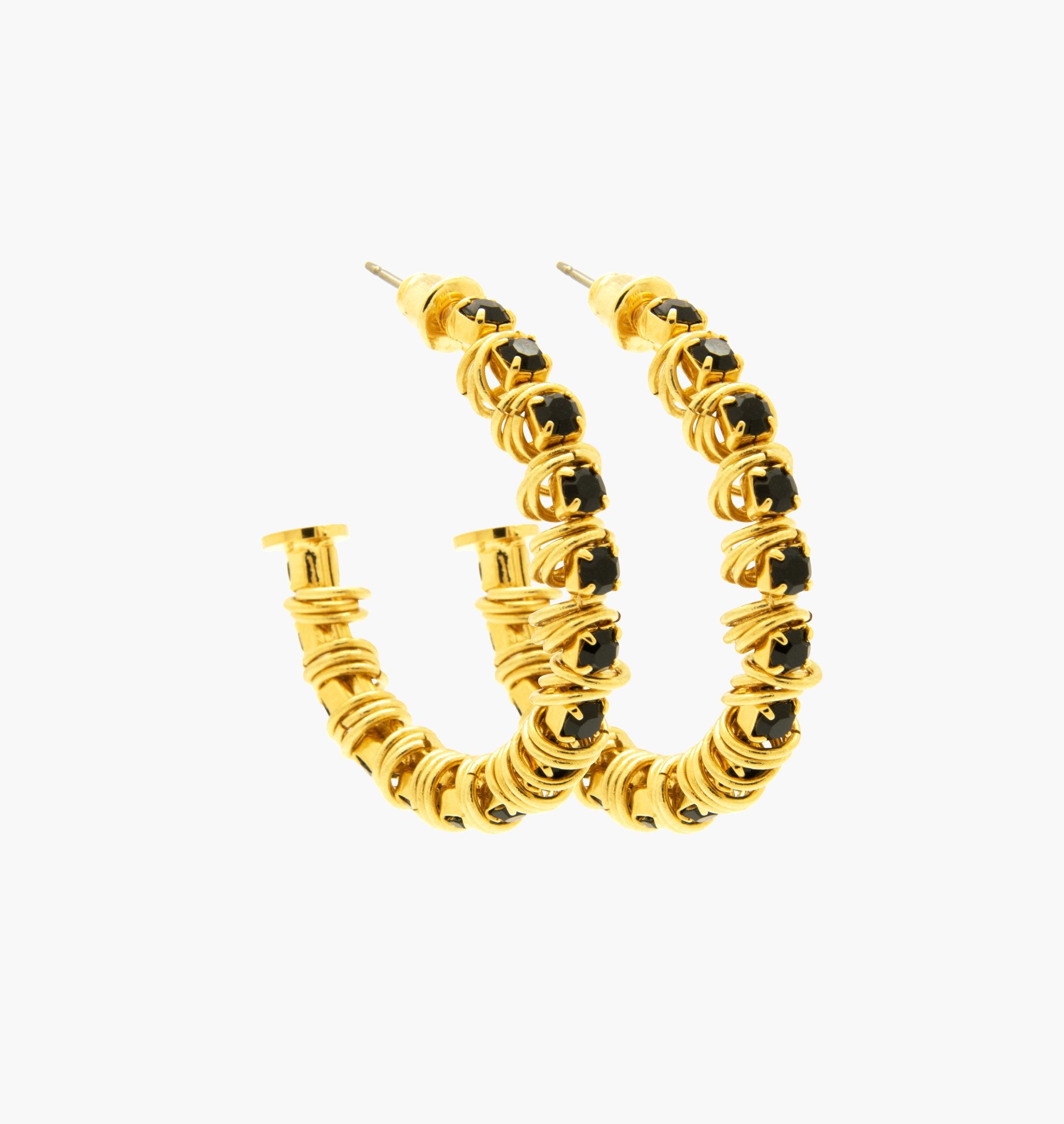 Earrings SMOOPS Black - Moutton colleT Jewellery