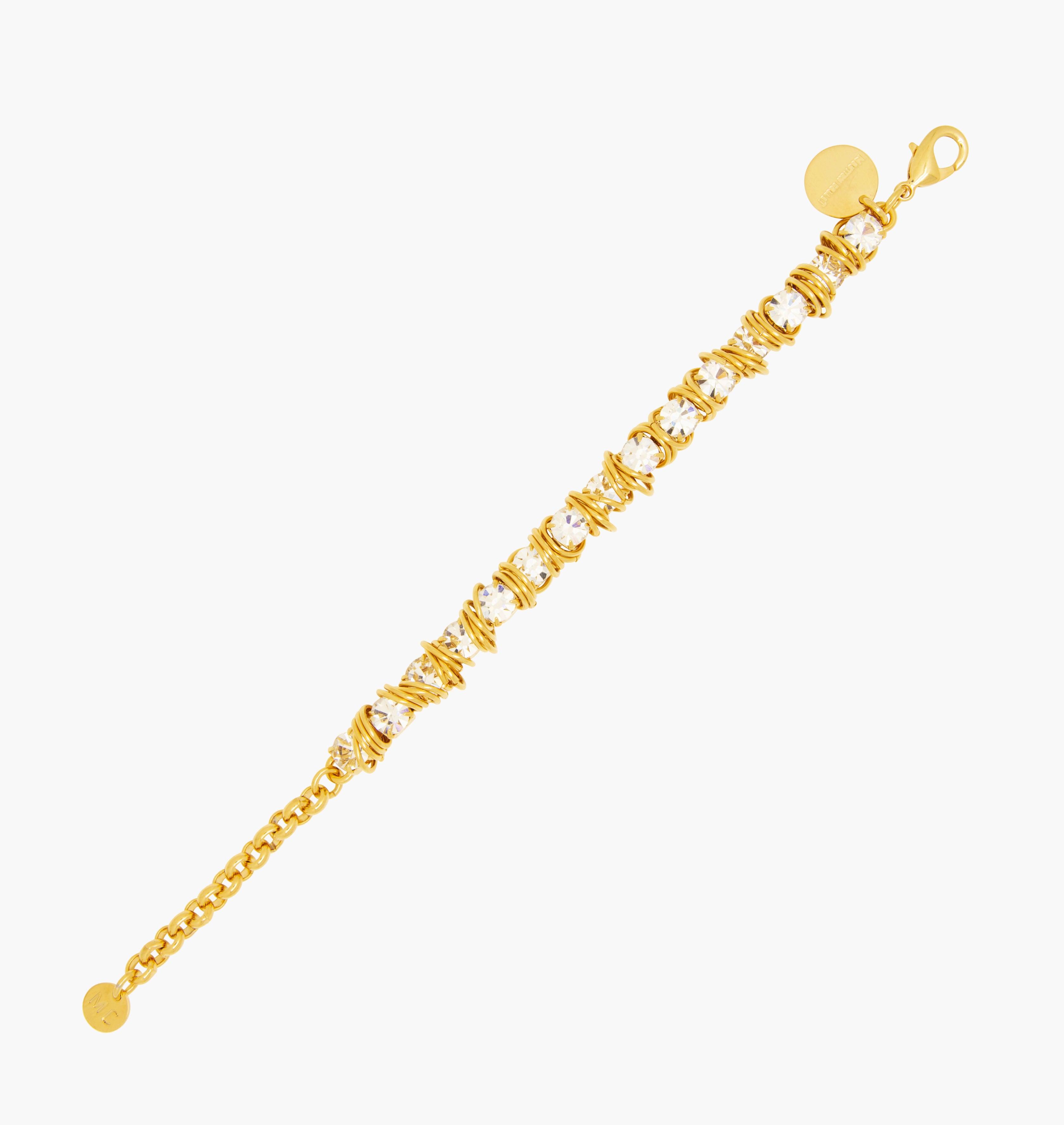 Bracelet ALLSTARS Crystal - shop.mouttoncollet.com, moutton collet, bijoux createurs, bijoux fait main, bijoux fantaisie, bijoux en cristal strass, bijoux cristal swarovski, bijoux luxe, bijoux de stars, bijoux vip, bijoux originaux, bijou original, idee cadeau femme, cadeau de noel, bracelet strass, bracelet rock, cadeau chic et elegant, bijou moderne, bijou contemporain, fashion week, Bracelet en cristal strass diamant blanc, madonna,