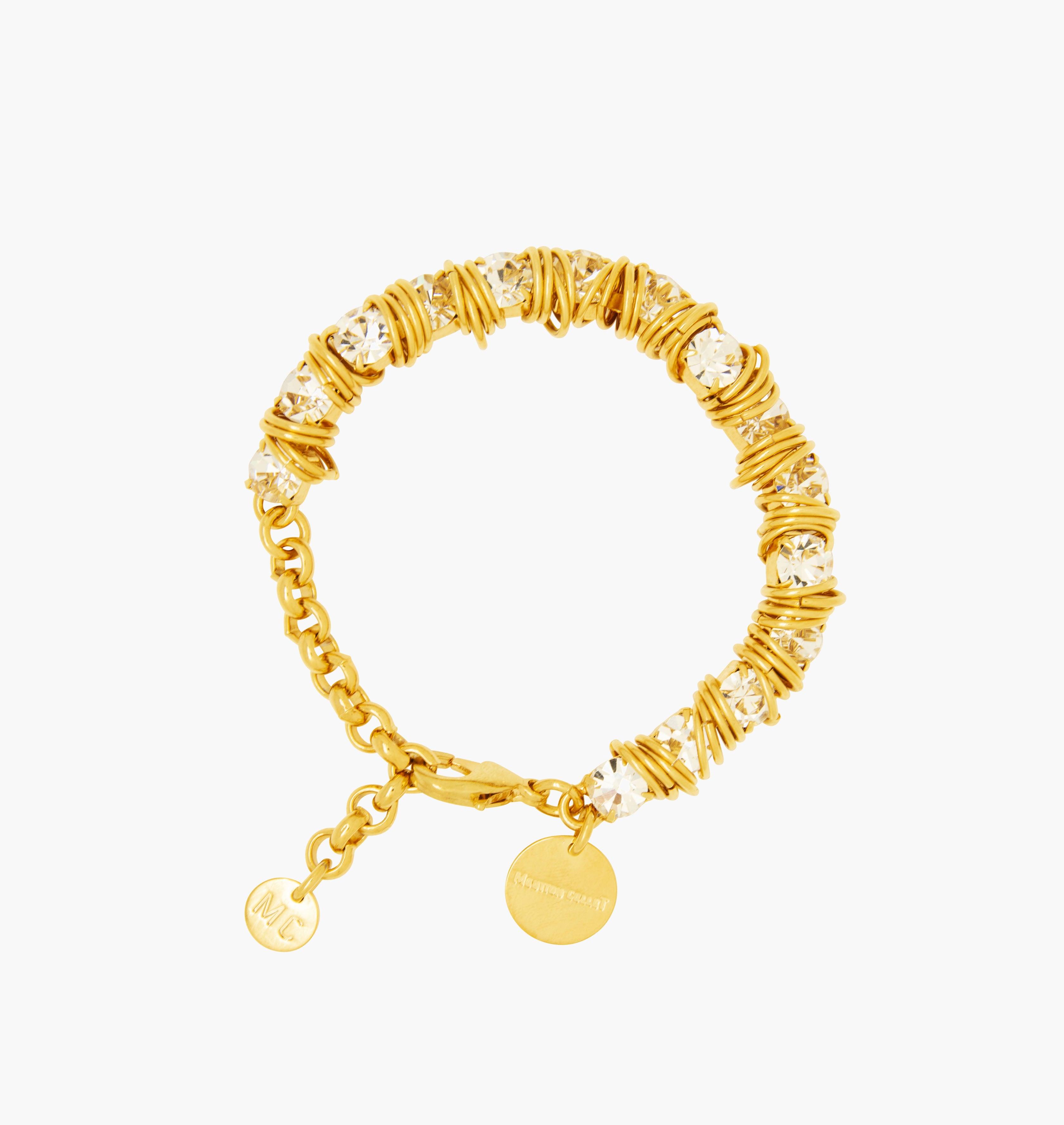 Bracelet ALLSTARS Crystal - shop.mouttoncollet.com, moutton collet, bijoux createurs, bijoux fait main, bijoux fantaisie, bijoux en cristal strass, bijoux cristal swarovski, bijoux luxe, bijoux de stars, bijoux vip, bijoux originaux, bijou original, idee cadeau femme, cadeau de noel, bracelet strass, bracelet rock, cadeau chic et elegant, bijou moderne, bijou contemporain, fashion week, Bracelet en cristal strass diamant blanc, madonna,