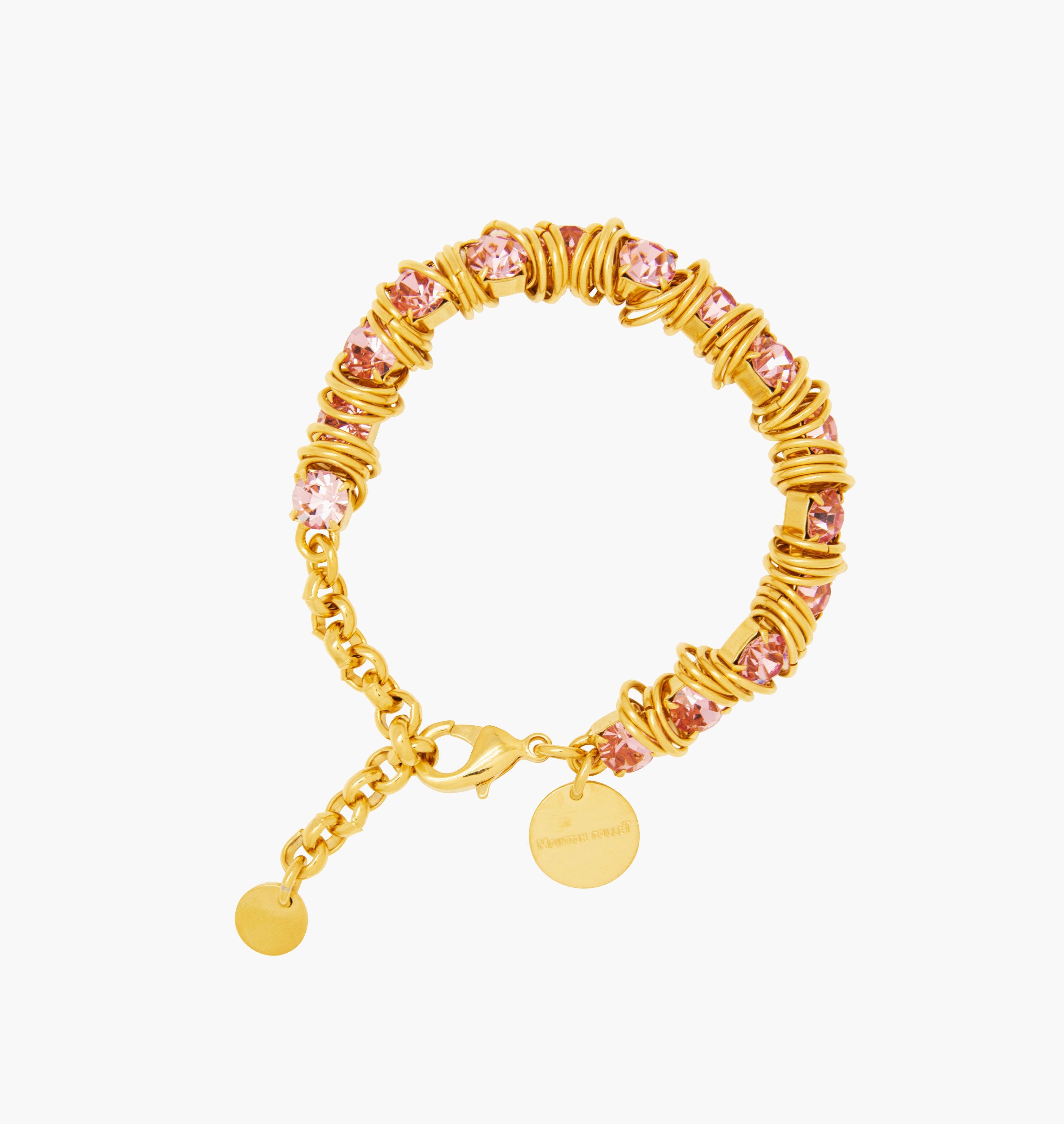 Bracelet ALLSTARS Light Rose - shop.mouttoncollet.com, moutton collet, bijoux createurs, bijoux fait main, bijoux fantaisie, bijoux en cristal strass, bijoux cristal swarovski, bijoux luxe, bijoux de stars, bijoux vip, bijoux originaux, bijou original, idee cadeau femme, cadeau de noel, bracelet strass, bracelet rock, cadeau chic et elegant, bijou moderne, bijou contemporain, fashion week, Bracelet en cristal strass rose light rose, madonna, kate moss
