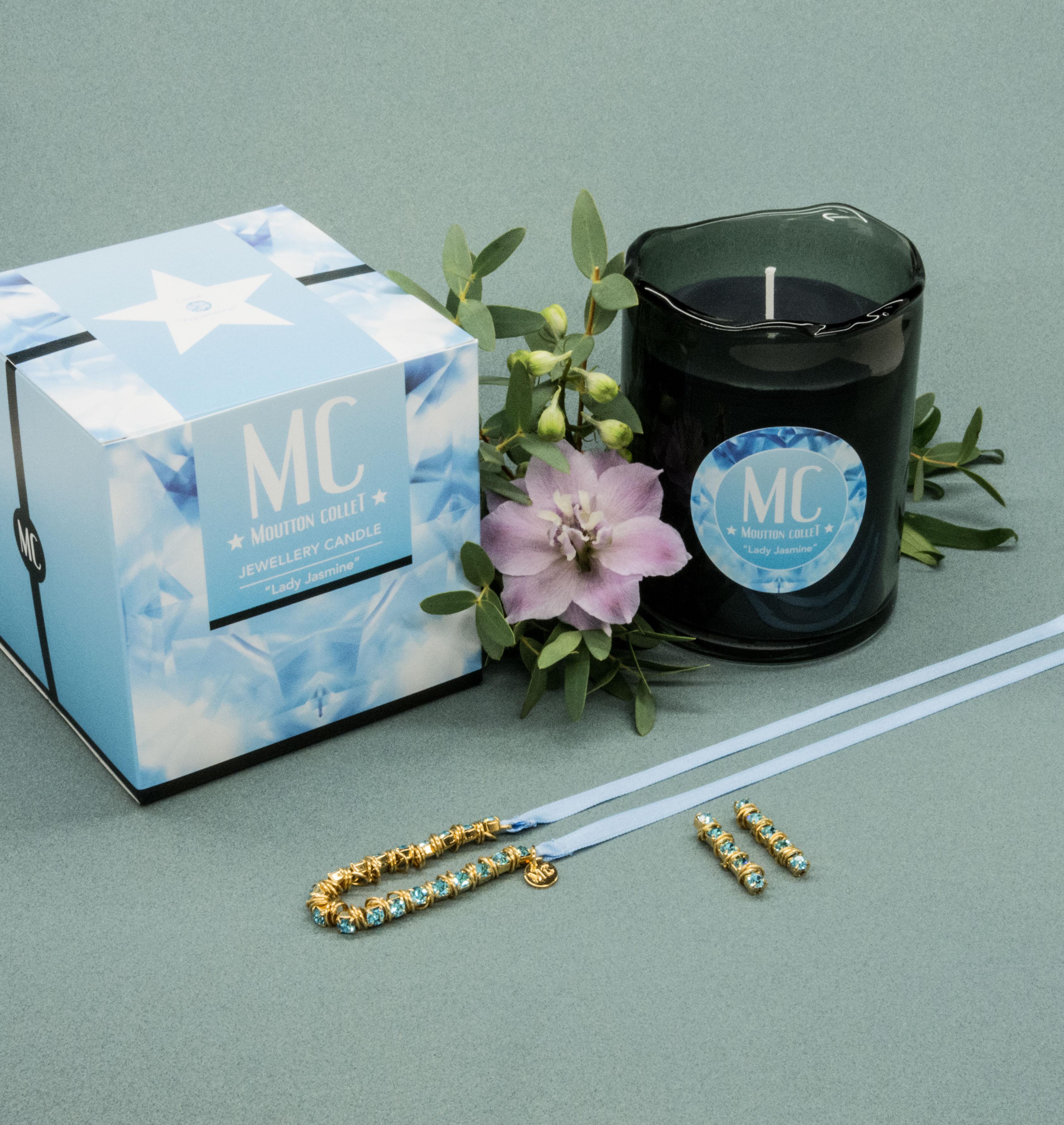 "LADY JASMINE" Jewellery Candle Earrings - shop.mouttoncollet.com, bougie naturelle 100% végétale, boite allumettes, pochon bijou, moutton collet, bougie de createur, bougie de luxe, bougie deco, bougie decoration interieur, chic et elegante, idee cadeau, cadeau de noel femme, bijou femme, cadeau anniversaire, cadeau chic original, Bougie Bijou, Boucles d'oreille en cristal, coffret Bougie parfumee et bijou cristal swarovski myjoliecandle myjewelerycandle myjewelcandle cire trudon diptyque baobab