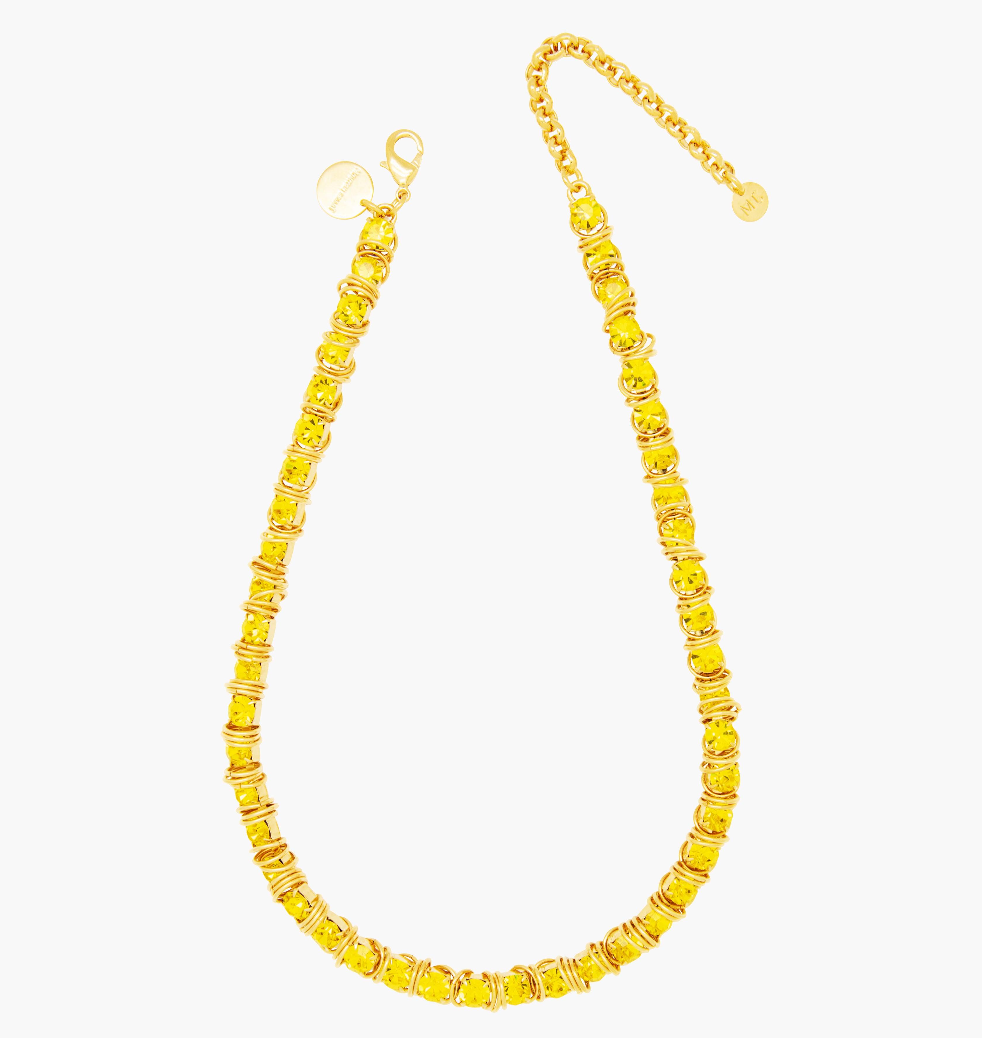 Necklace ALLSTARS Citrine - shop.mouttoncollet.com,Necklace ALLSTARS Citrine - shop.mouttoncollet.com, moutton collet, bijoux createurs, bijoux fait main, bijoux fantaisie, bijoux en cristal strass, bijoux cristal swarovski, bijoux luxe, bijoux de stars, bijoux vip, bijoux originaux, bijou original, idee cadeau femme, cadeau de noel, collier strass, collier rock, cadeau chic et elegant, bijou moderne, bijou contemporain, fashion week, Collier en cristal strass jaune citrine, madonna, kate moss,