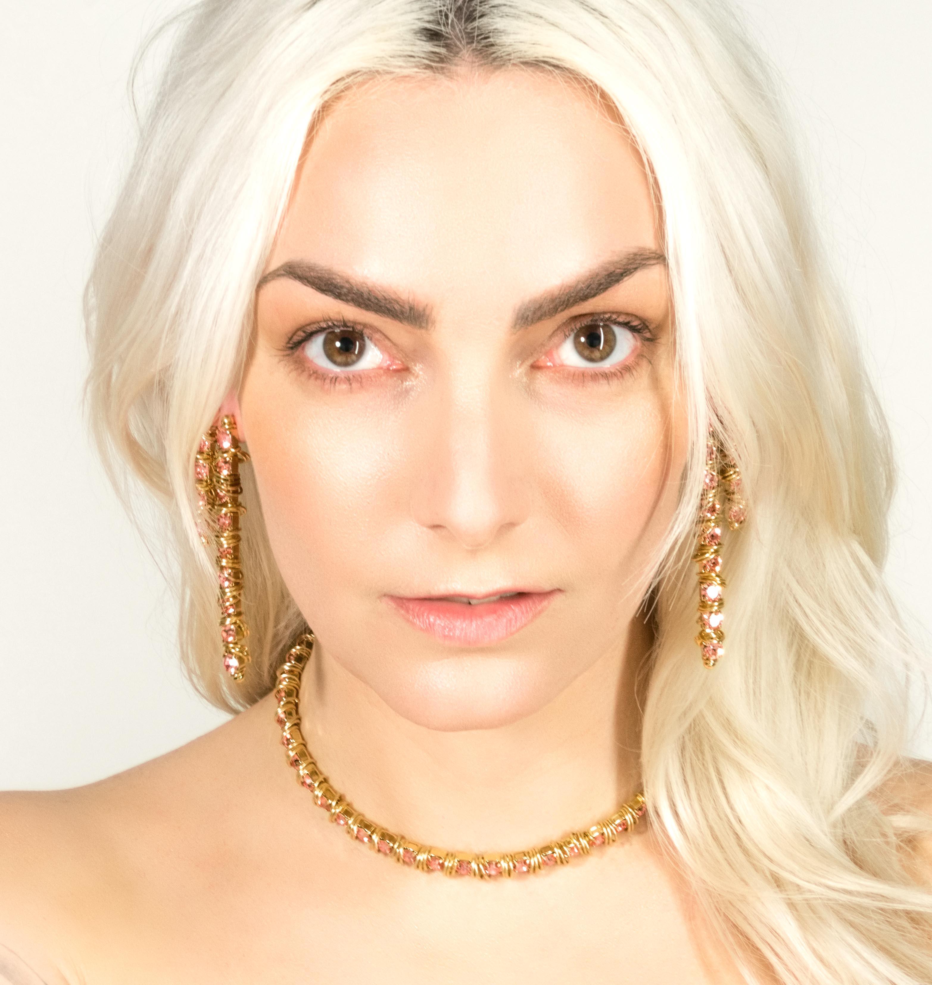 mouttoncollet moutton collet matthieu nicolas bijoux jewelry createurs mode fashion style tendance cristal crystals strass diamant diamond or18K carat tendance mode moderne qualite galeries lafayette 24S dior gucci or doré belgique france bracelet collier boucles d'oreille boheme chic creole aya nakamura ru paul drag race france daphne burki