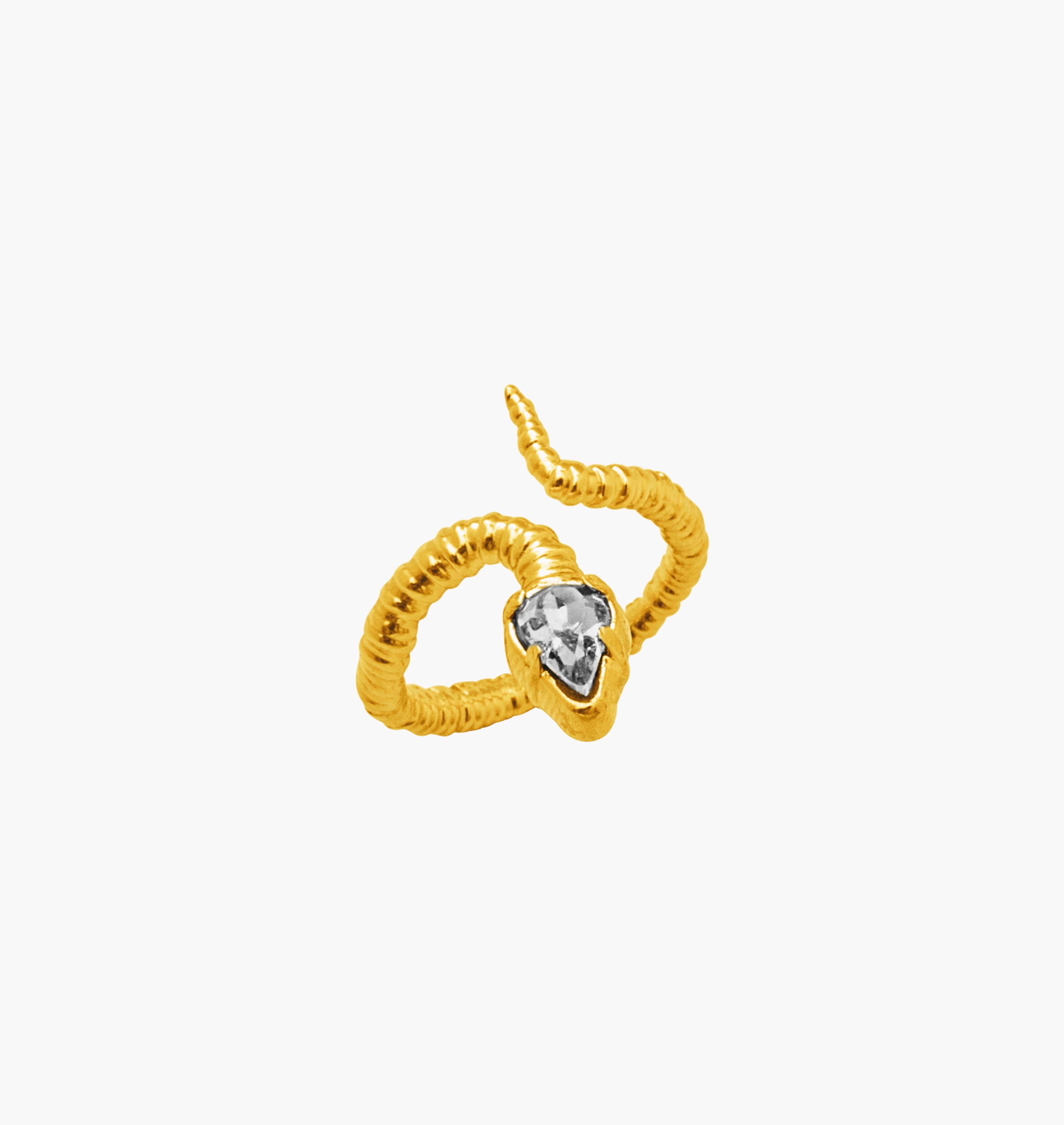Ring SNAKY Gold Crystal