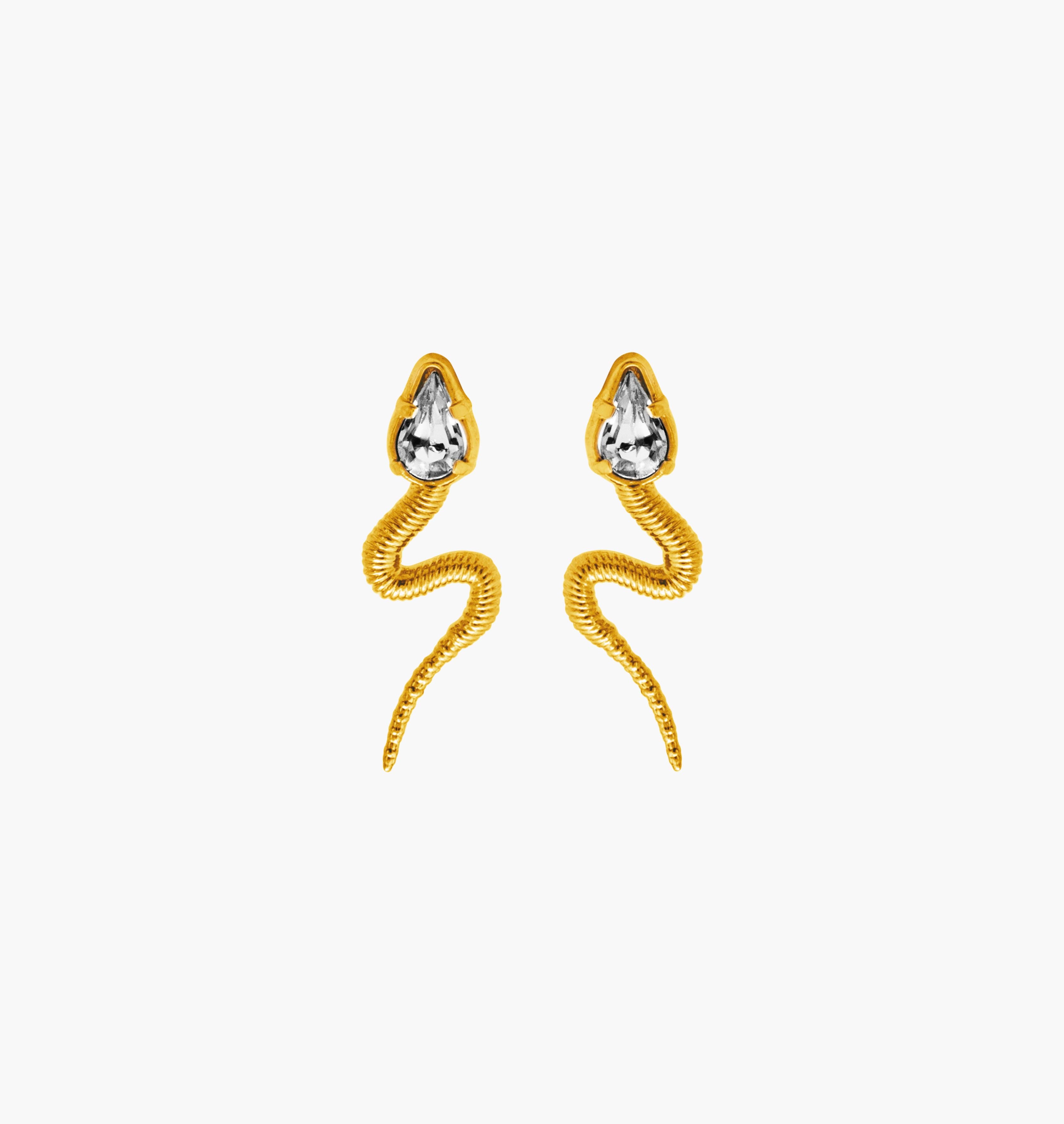 Earrings SNAKY Gold Crystal