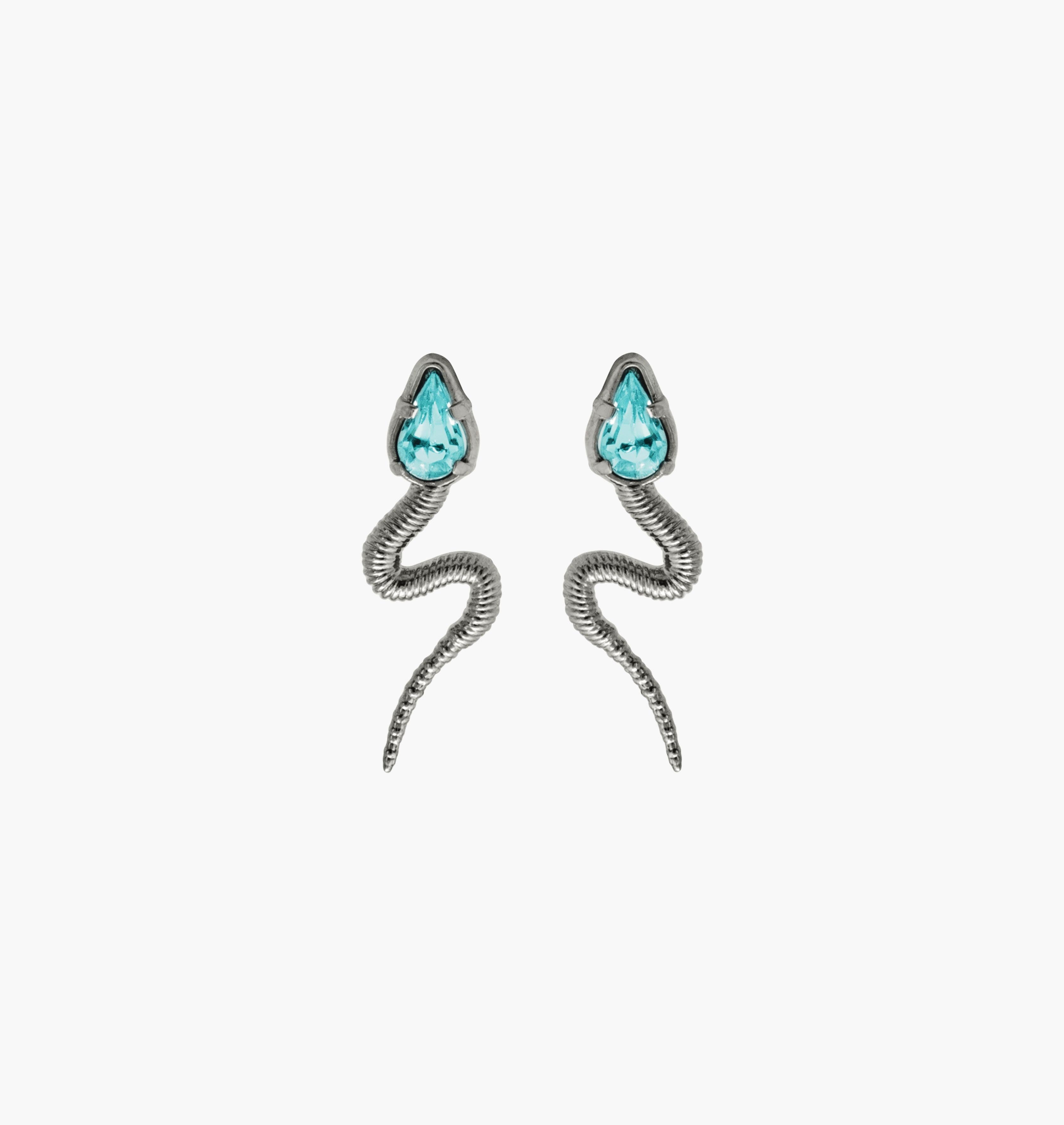 Earrings SNAKY Palladium Pacific Crystal