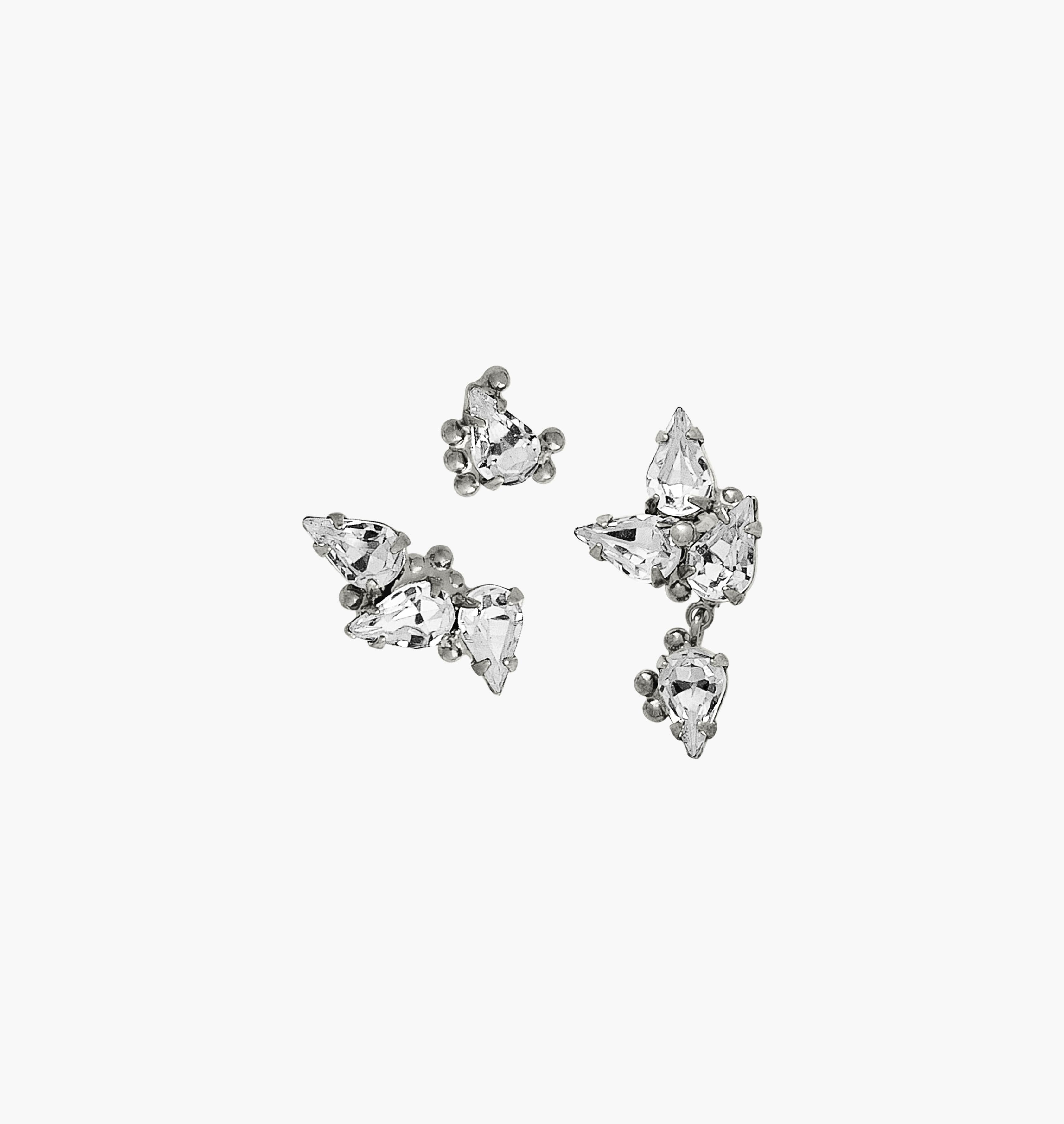 Earrings HAILEY Palladium Crystal