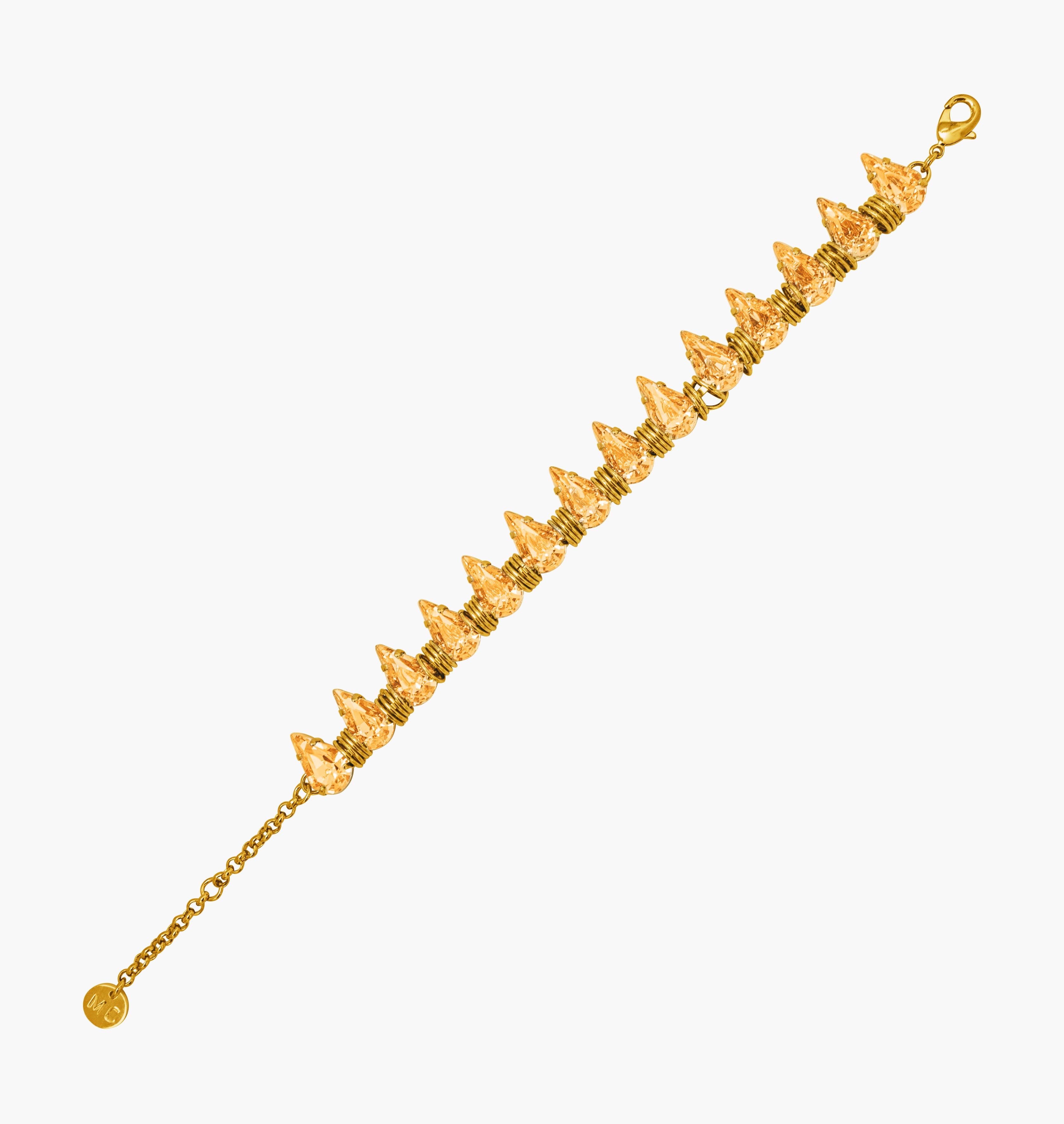 Bracelet HAILEY Gold Peach Crystal