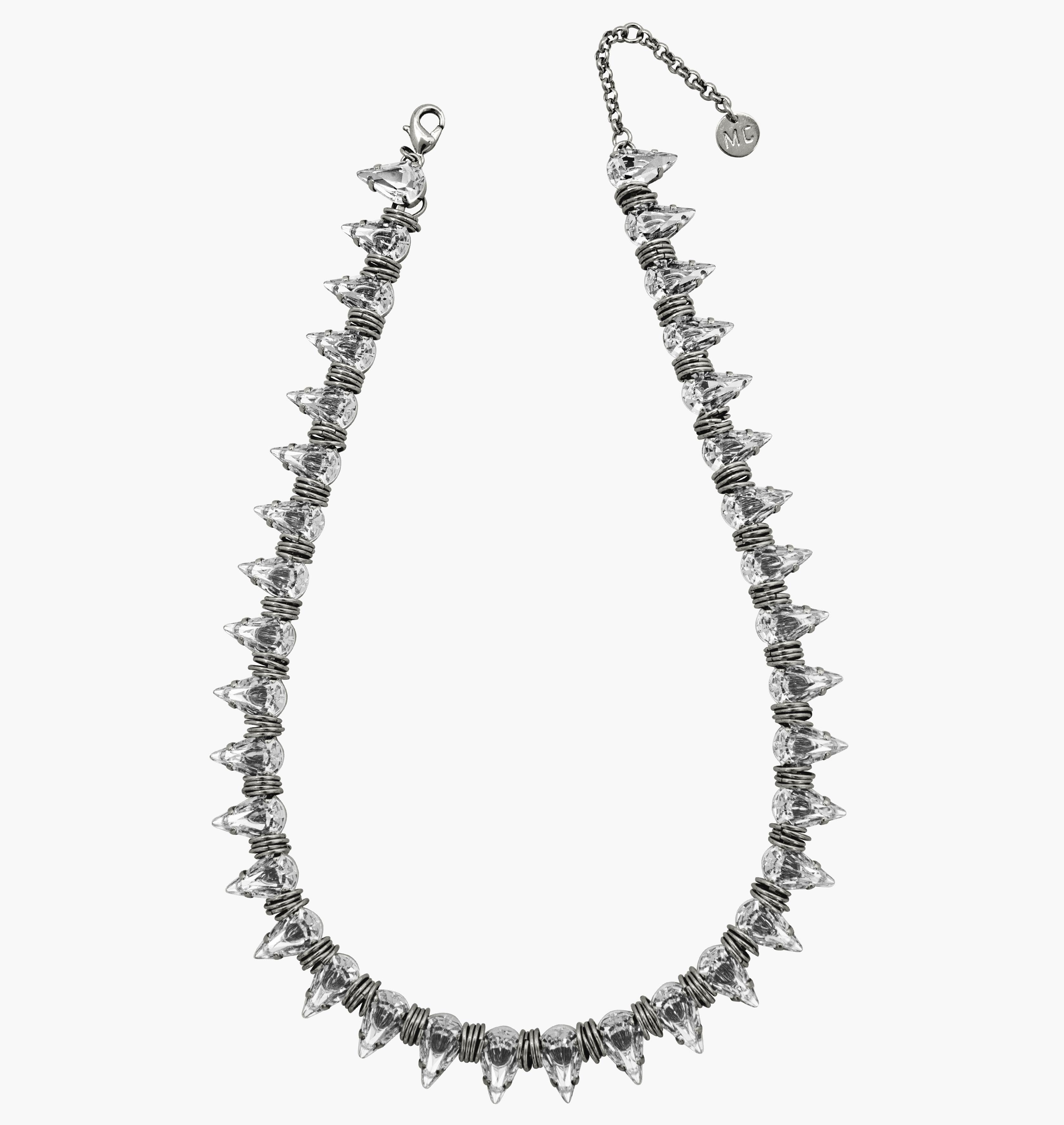 Necklace HAILEY Palladium Crystal