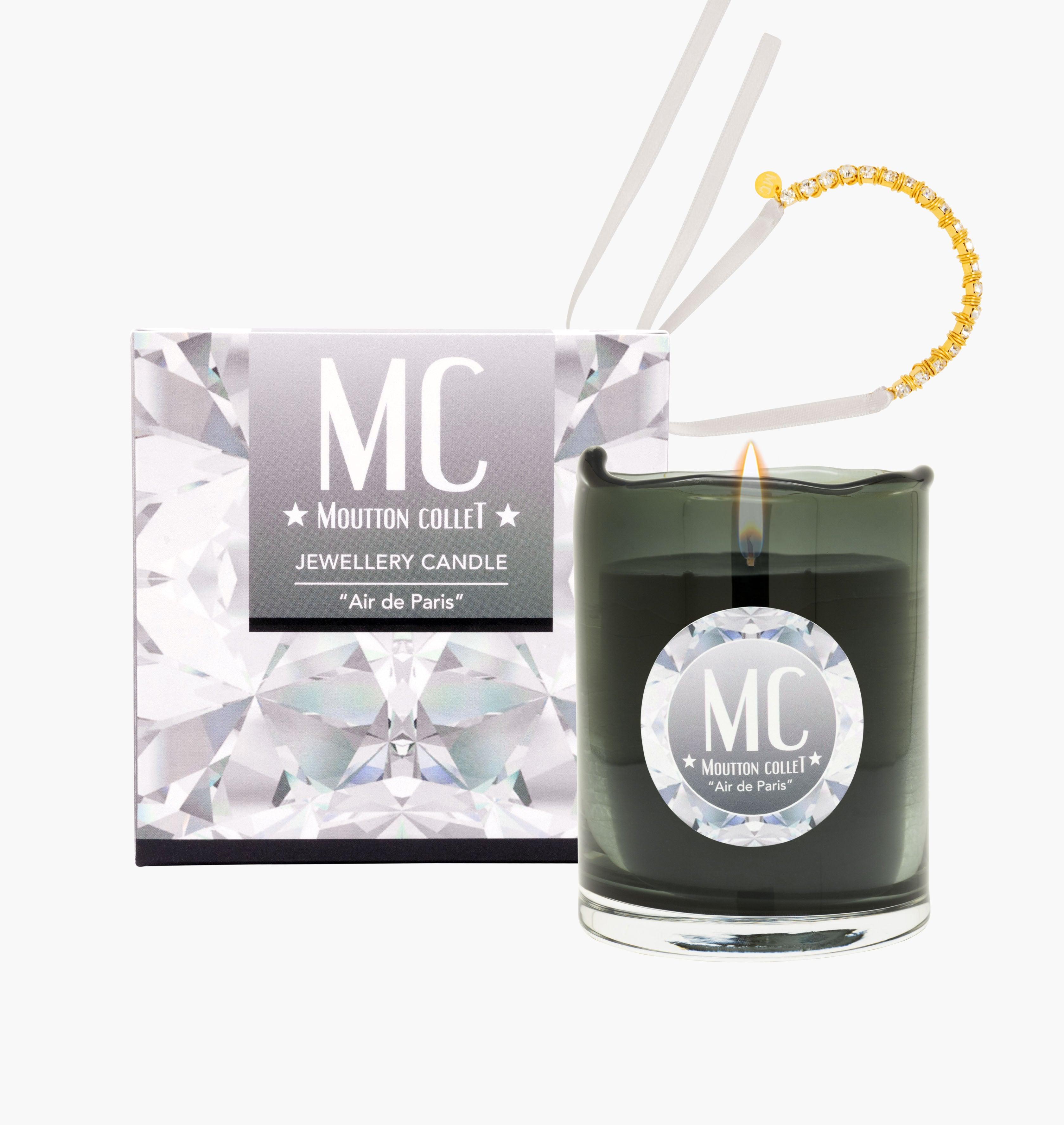 "AIR DE PARIS" Jewellery Candle Bracelet - shop.mouttoncollet.com , Bougie Bijou coffret Bougie parfumee et bijou cristal swarovski blanc diamant strass, bougie naturelle 100% végétale, boite allumettes, pochon bijou, moutton collet, bougie de createur, bougie de luxe, bougie deco, bougie decoration interieur, chic et elegante, idee cadeau, cadeau de noel femme, bijou femme, myjoliecandle myjewelerycandle myjewelcandle cire trudon diptyque baobab